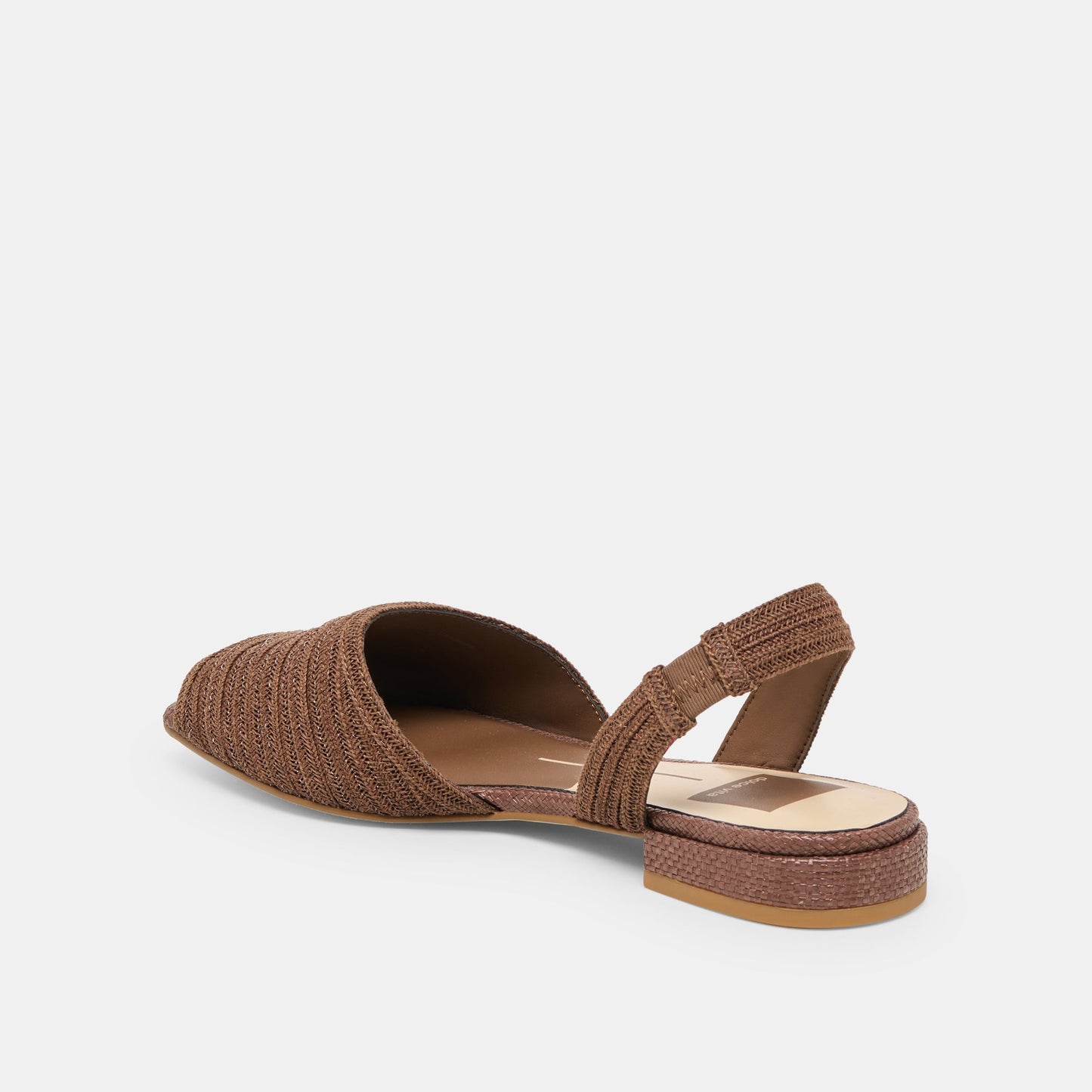 Dolce Vita MARZY Cocoa Raffia Slingback Peep-Toe Sandals