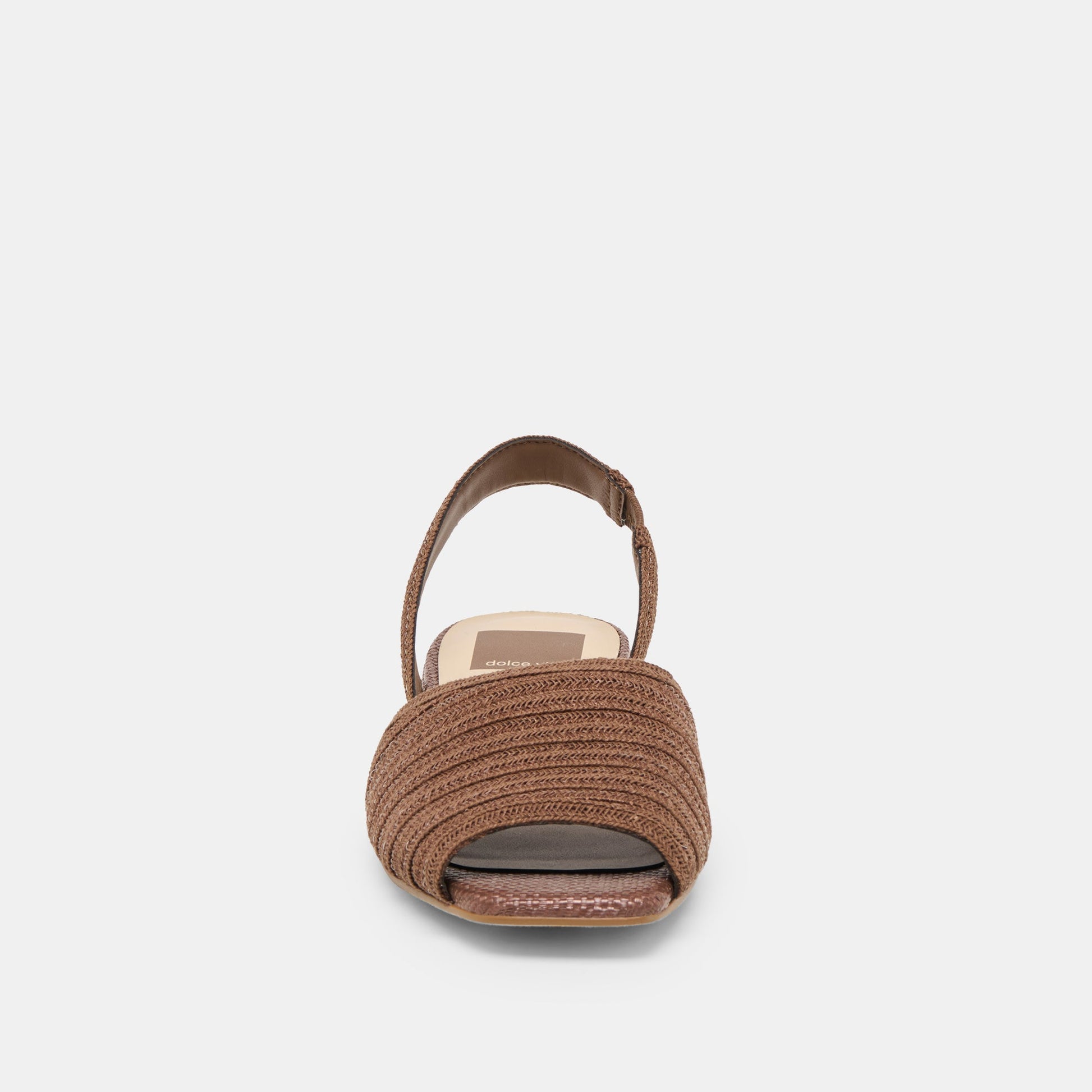 Dolce Vita MARZY Cocoa Raffia Slingback Peep-Toe Sandals