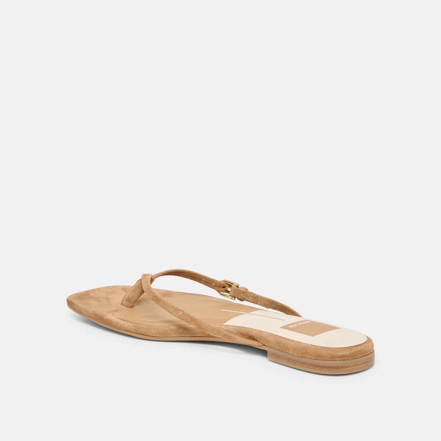Dolce Vita MALTA Lt Brown Suede Buckle Flip-Flop Sandals