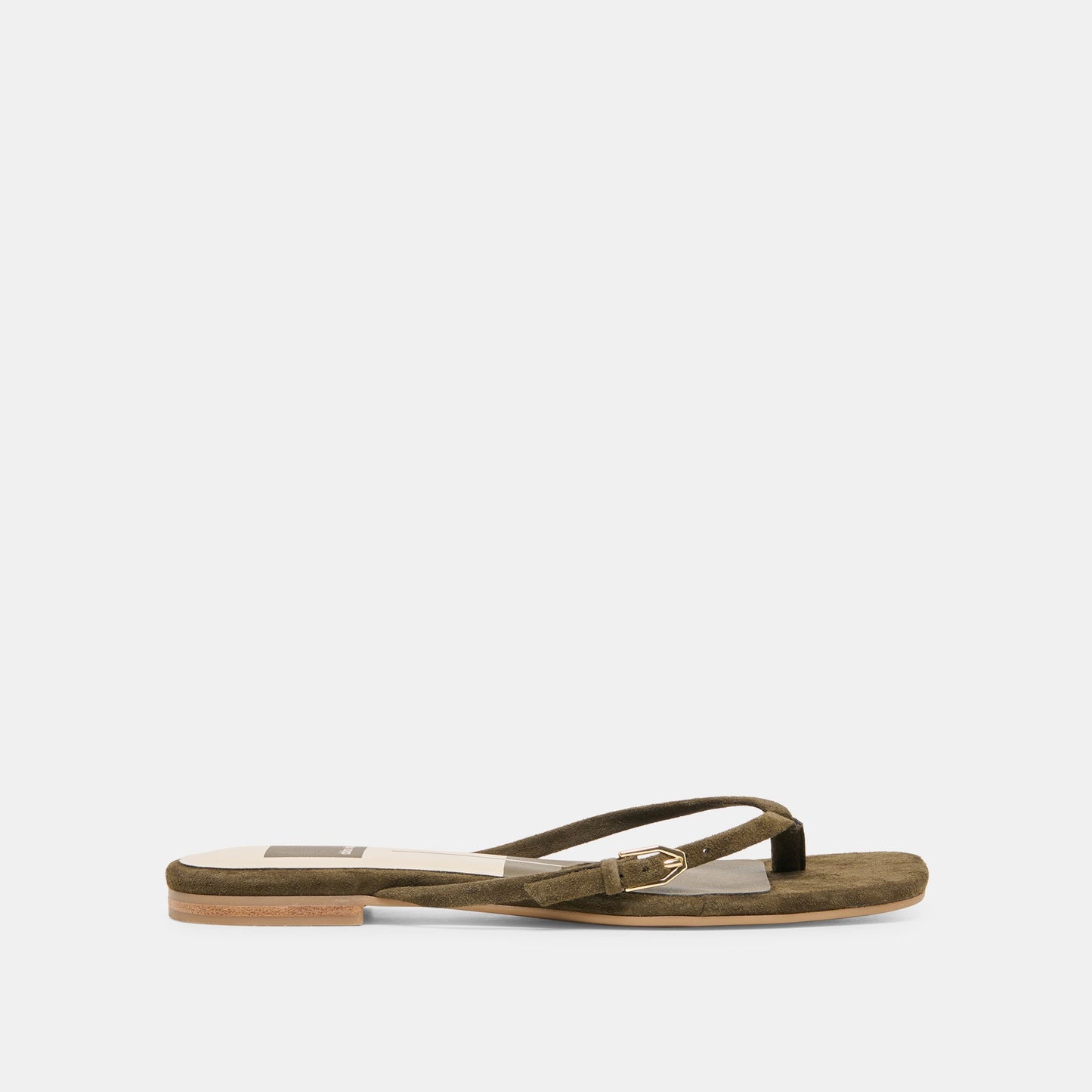 Dolce Vita MALTA Dk Olive Suede Buckle Flip-Flop Sandals