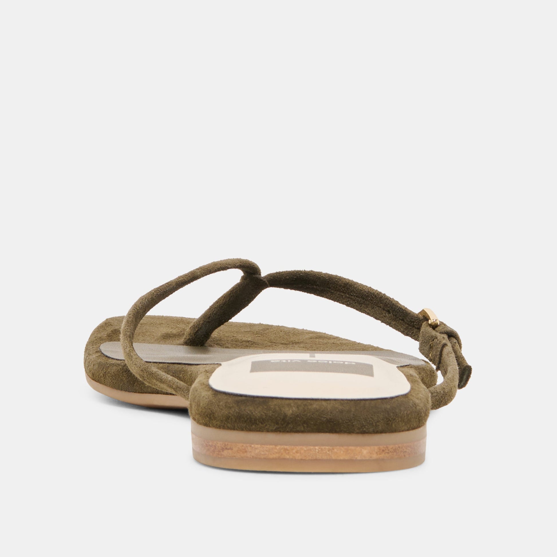 Dolce Vita MALTA Dk Olive Suede Buckle Flip-Flop Sandals