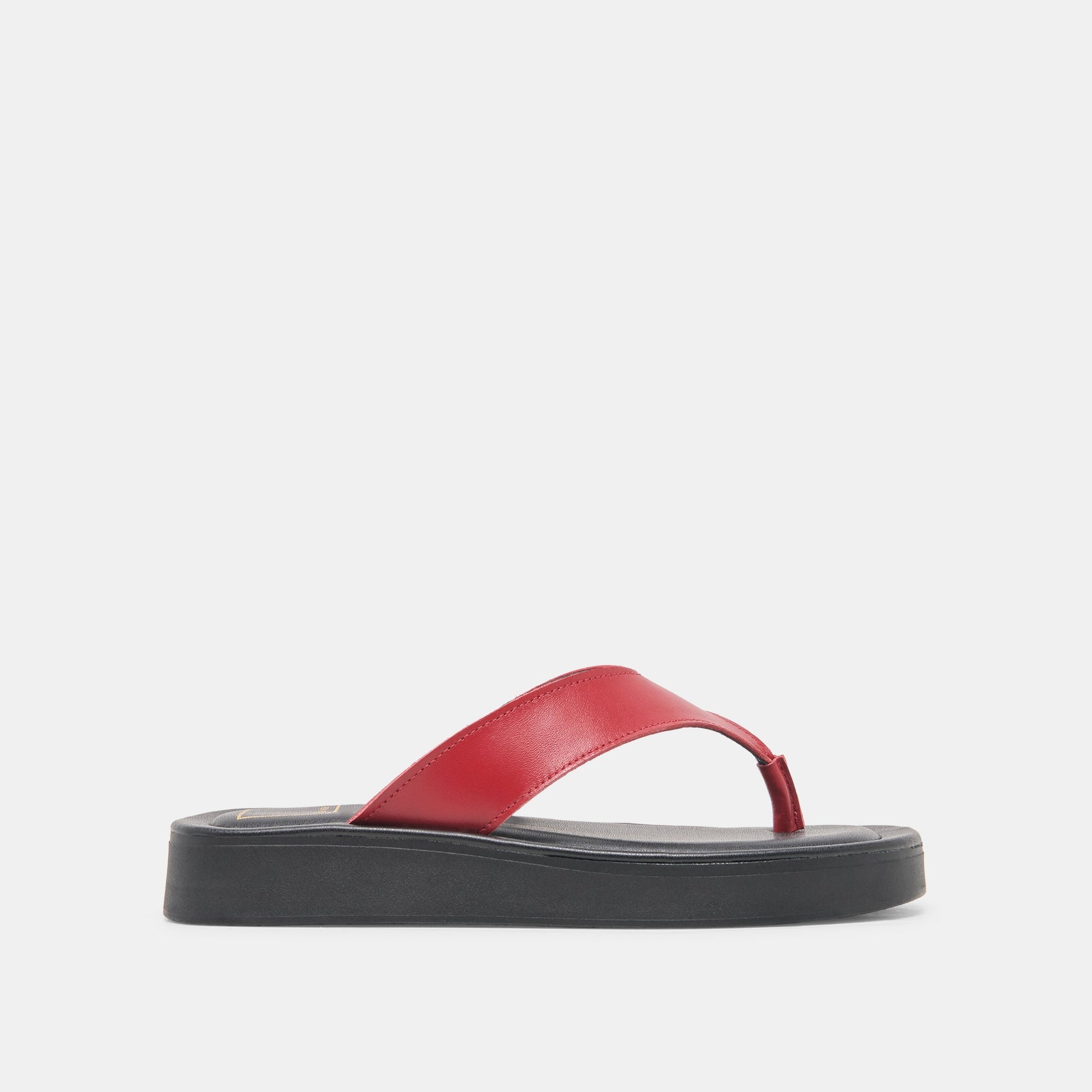 Dolce Vita BLAYZE Red Leather Platform Flip-Flop Sandals