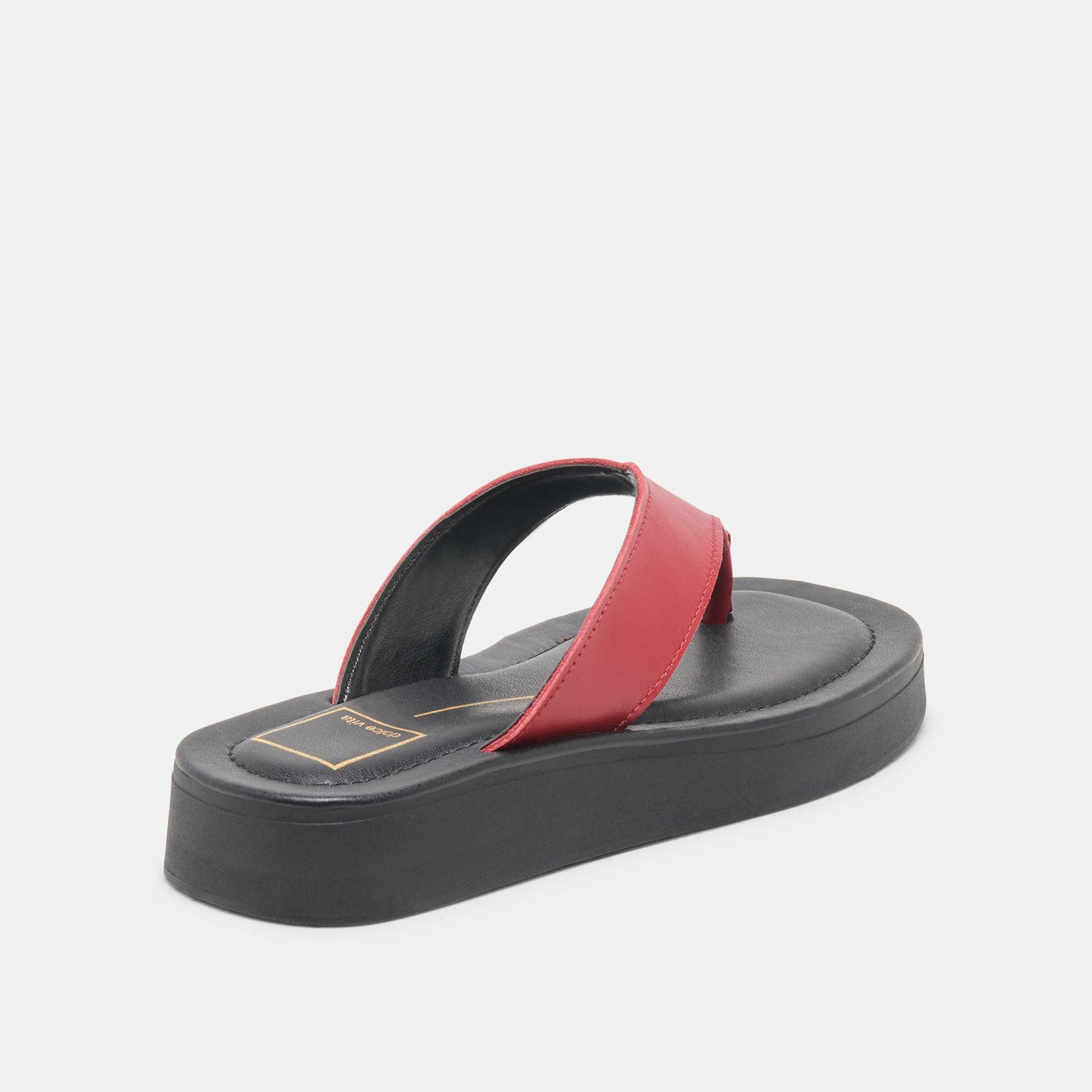 Dolce Vita BLAYZE Red Leather Platform Flip-Flop Sandals