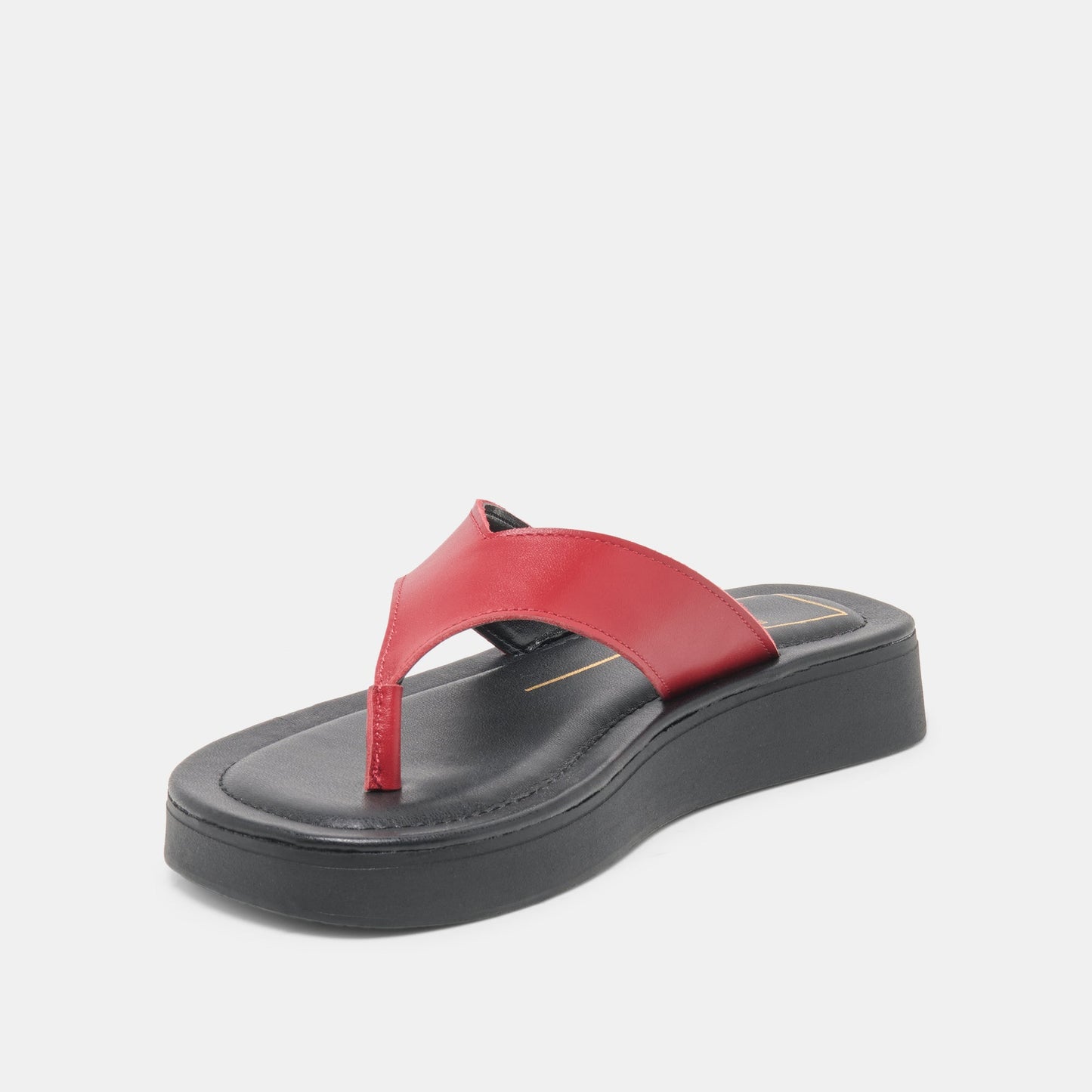 Dolce Vita BLAYZE Red Leather Platform Flip-Flop Sandals