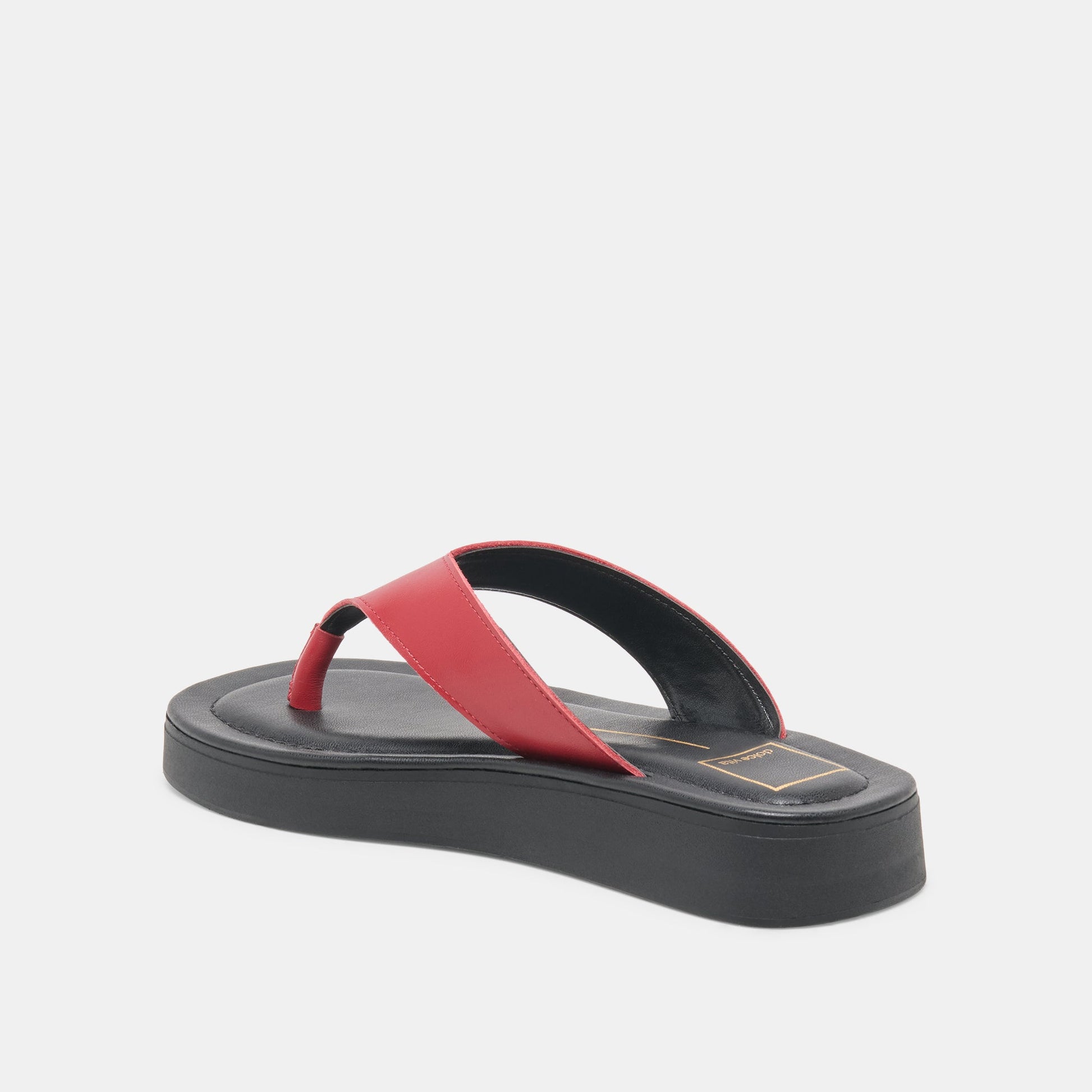 Dolce Vita BLAYZE Red Leather Platform Flip-Flop Sandals