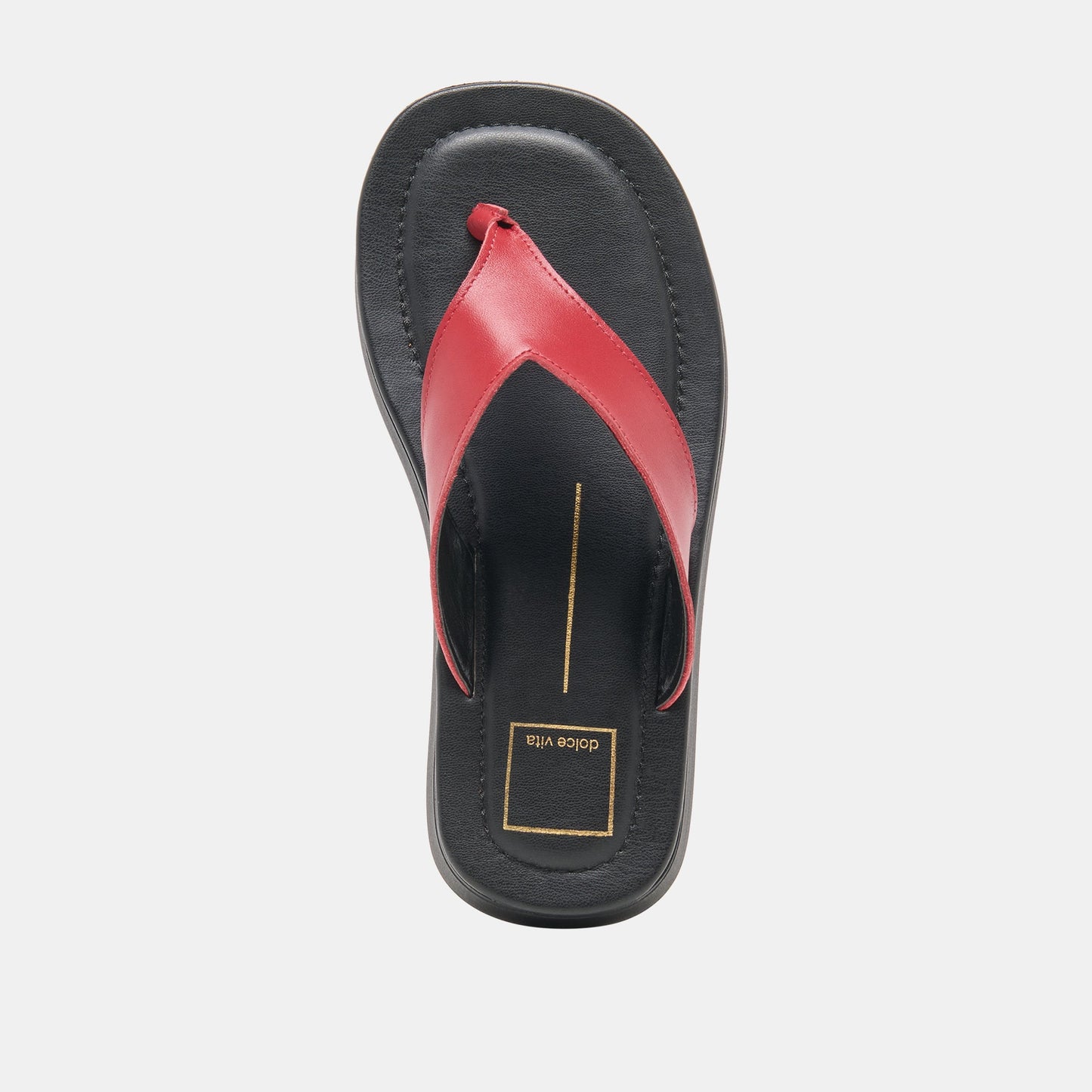 Dolce Vita BLAYZE Red Leather Platform Flip-Flop Sandals
