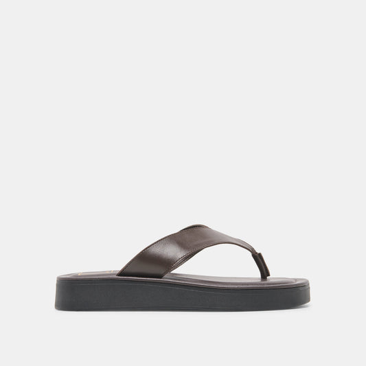 Dolce Vita BLAYZE Dk Chocolate Leather Platform Flip-Flop Sandals