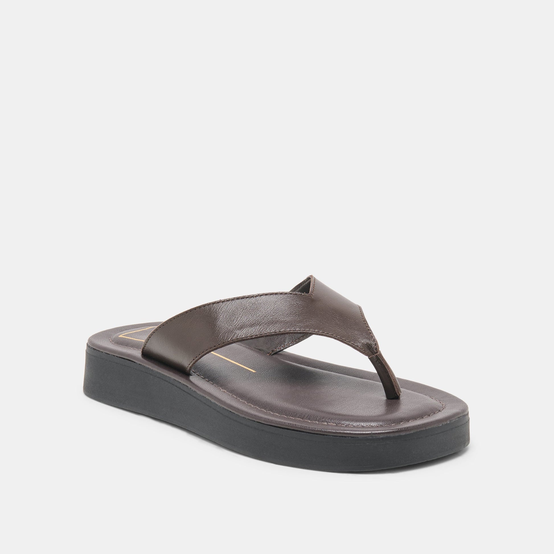 Dolce Vita BLAYZE Dk Chocolate Leather Platform Flip-Flop Sandals