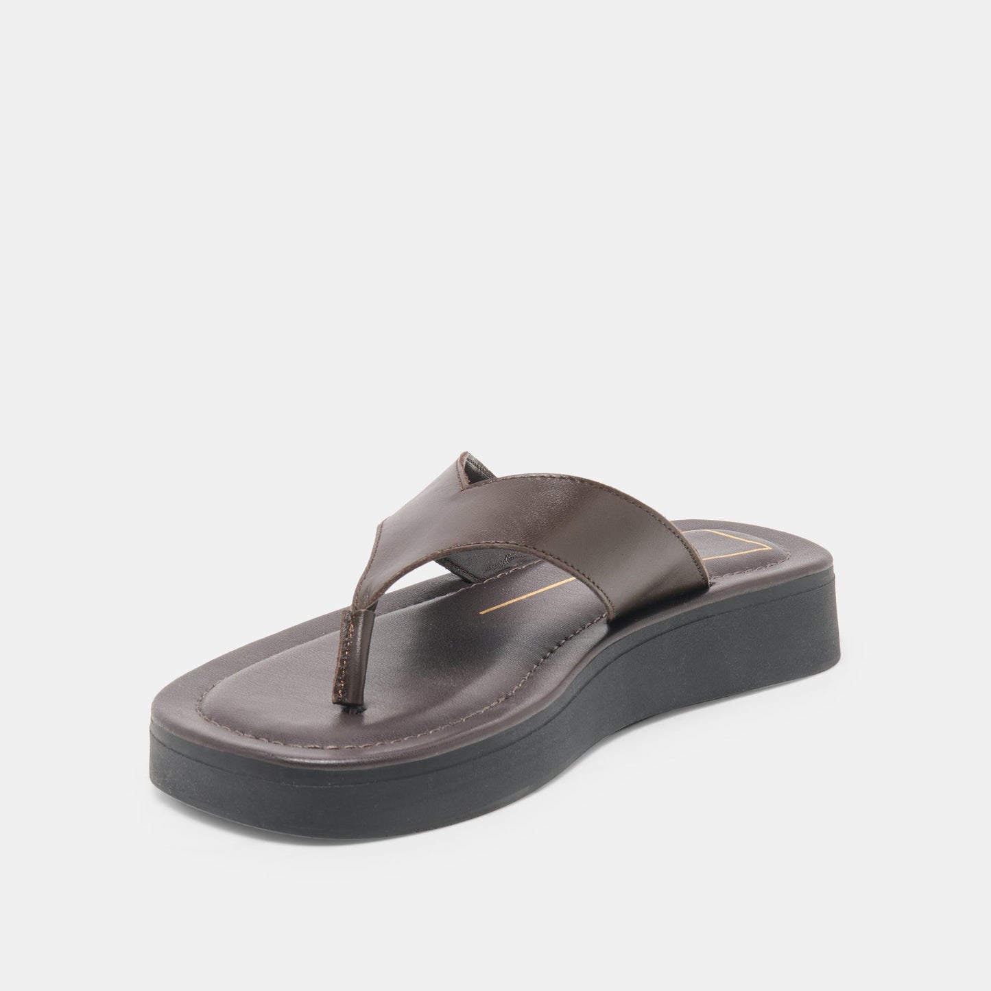Dolce Vita BLAYZE Dk Chocolate Leather Platform Flip-Flop Sandals