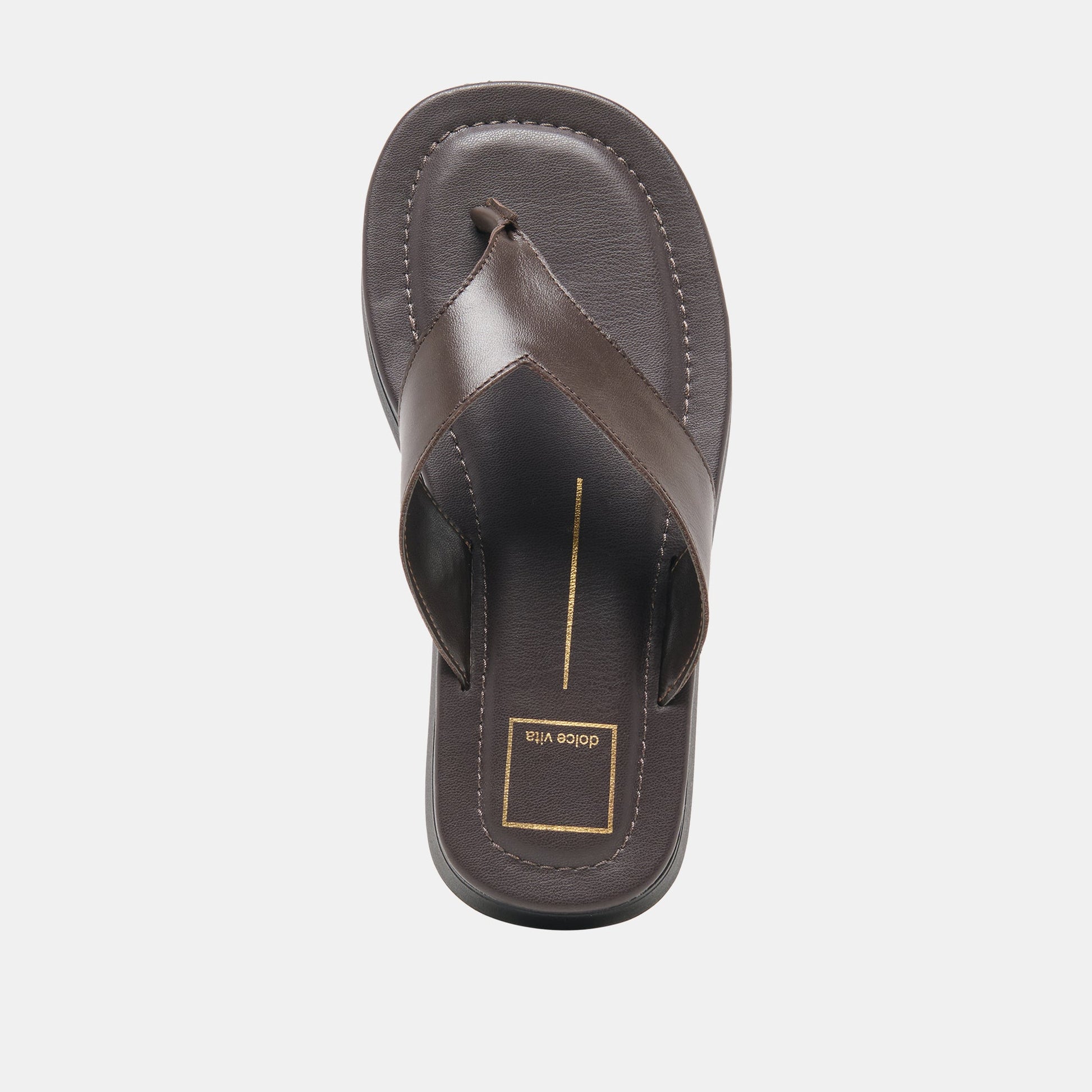 Dolce Vita BLAYZE Dk Chocolate Leather Platform Flip-Flop Sandals