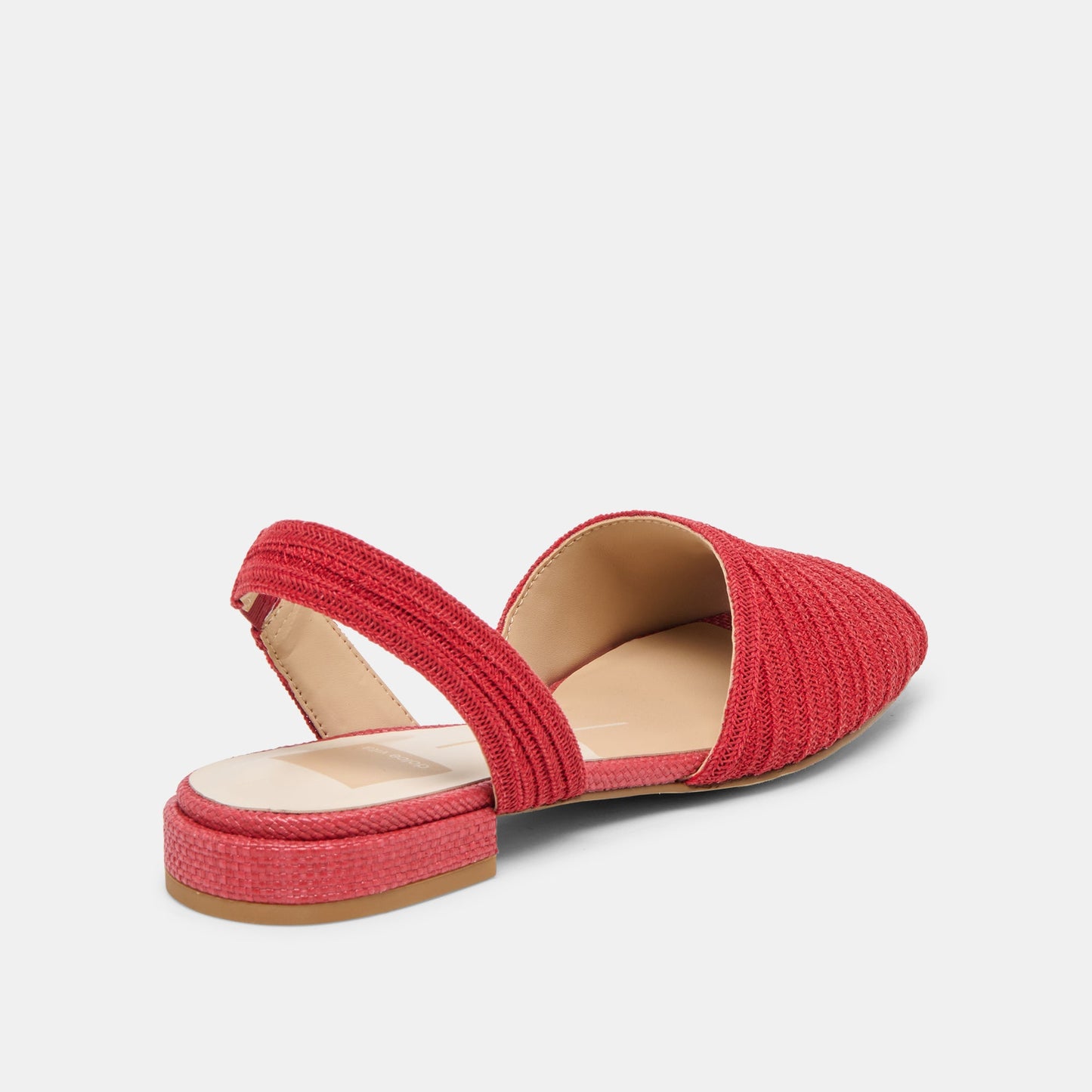 Dolce Vita MARZY Red Raffia Slingback Peep-Toe Sandals