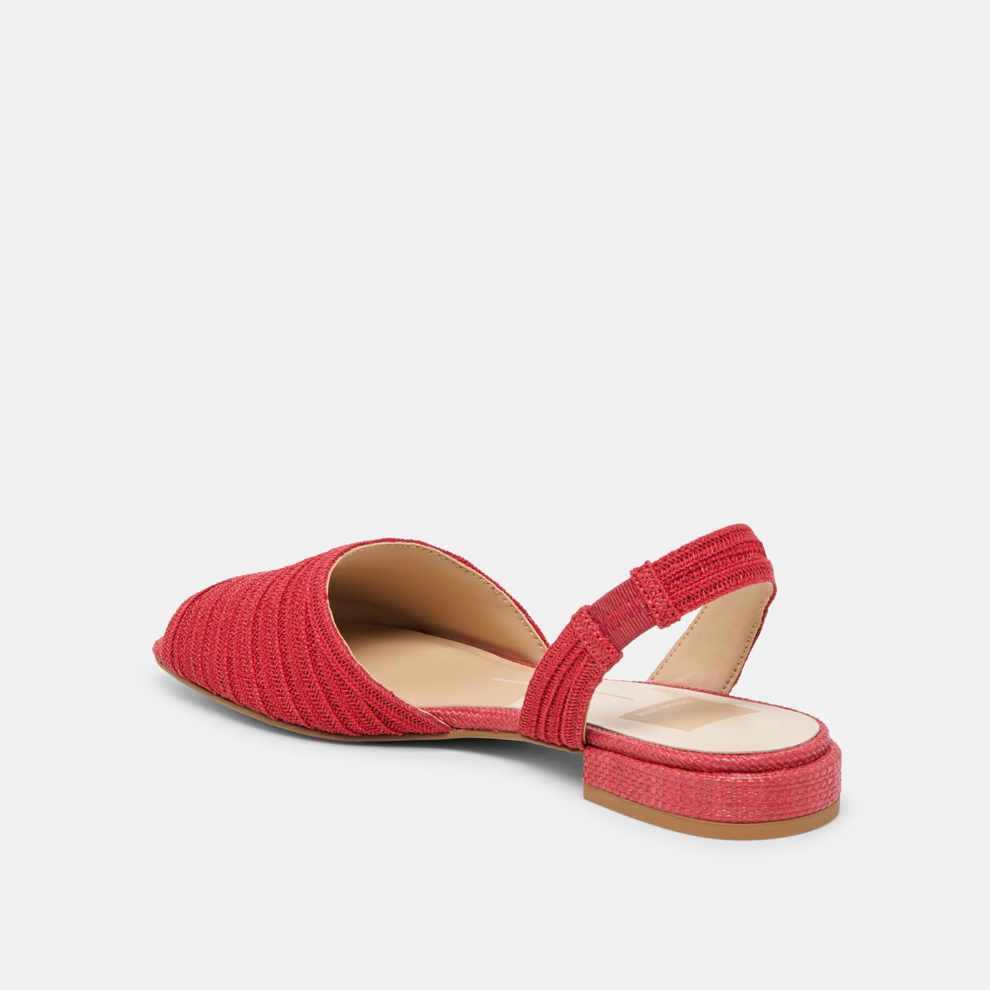 Dolce Vita MARZY Red Raffia Slingback Peep-Toe Sandals