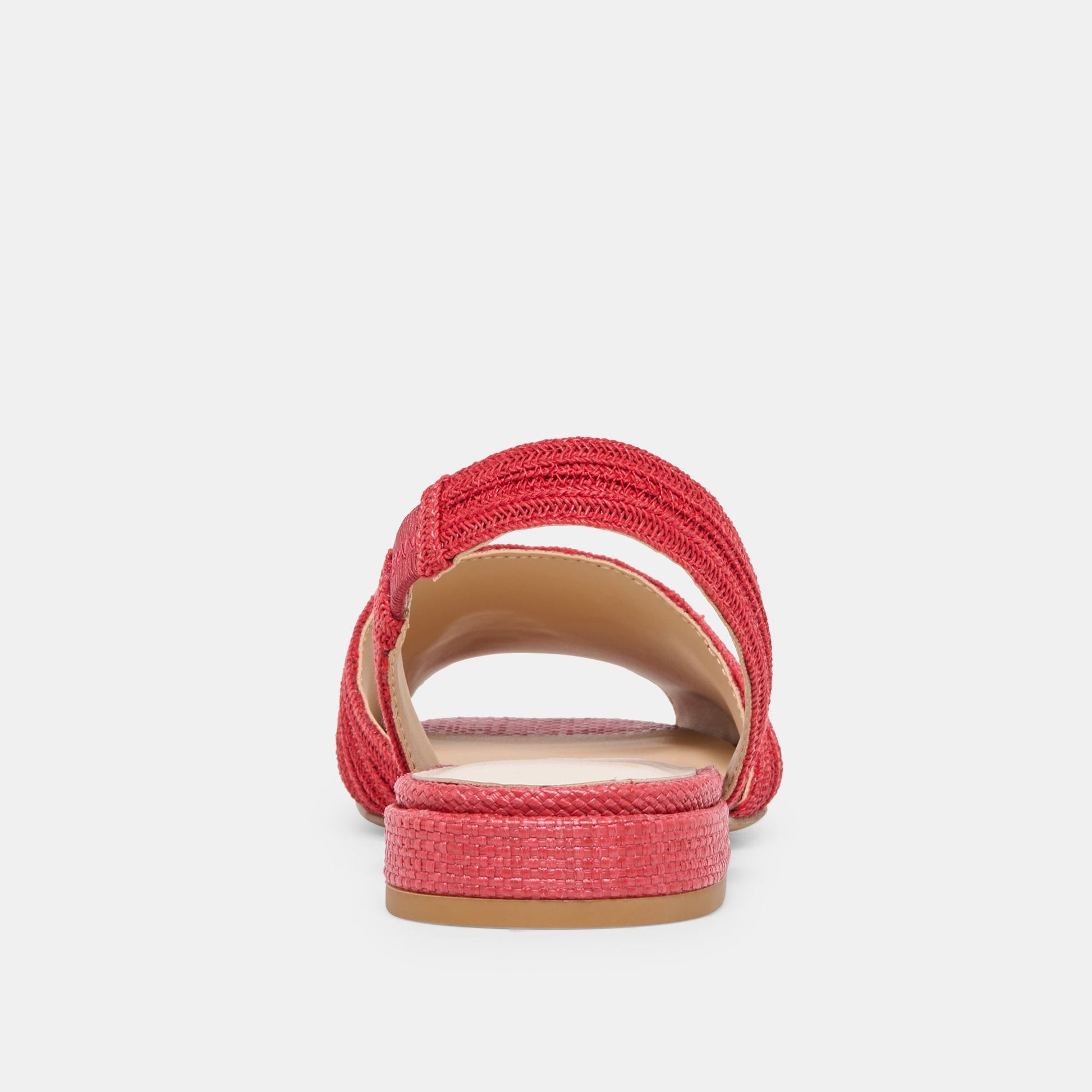 Dolce Vita MARZY Red Raffia Slingback Peep-Toe Sandals