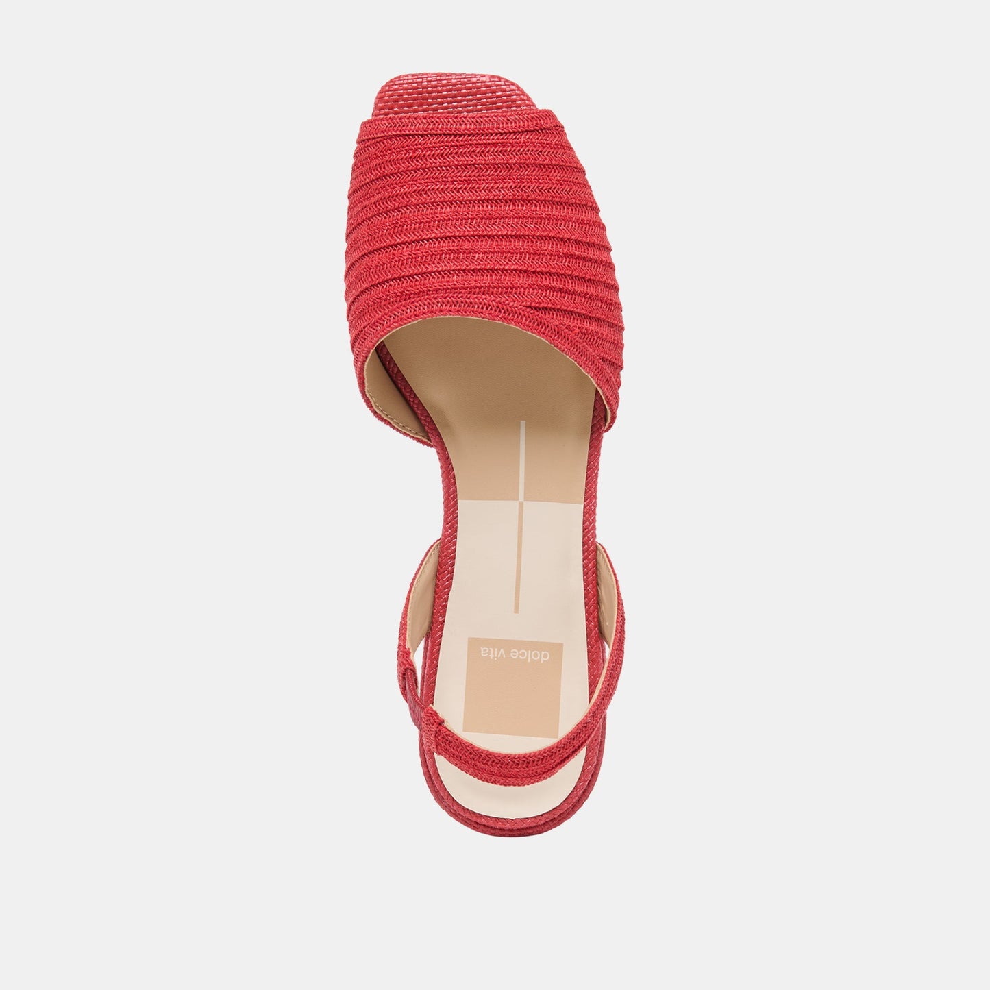 Dolce Vita MARZY Red Raffia Slingback Peep-Toe Sandals