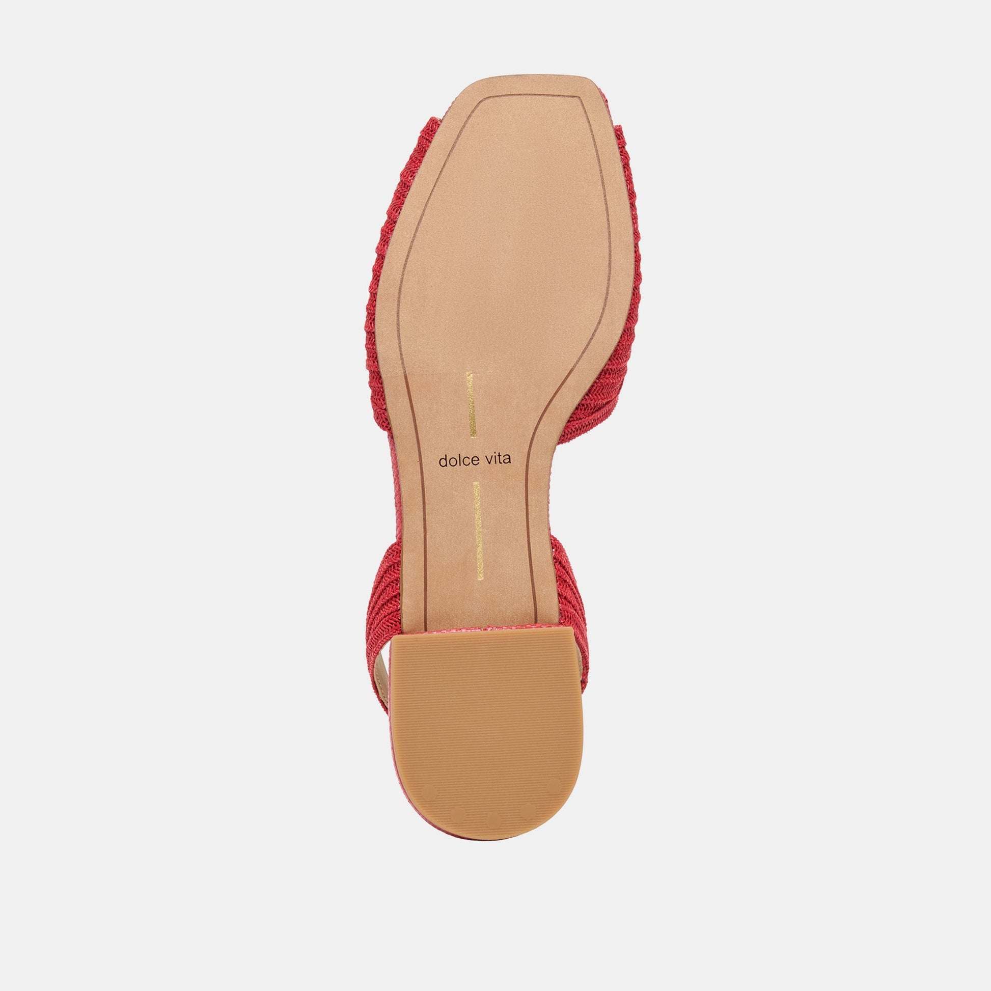 Dolce Vita MARZY Red Raffia Slingback Peep-Toe Sandals