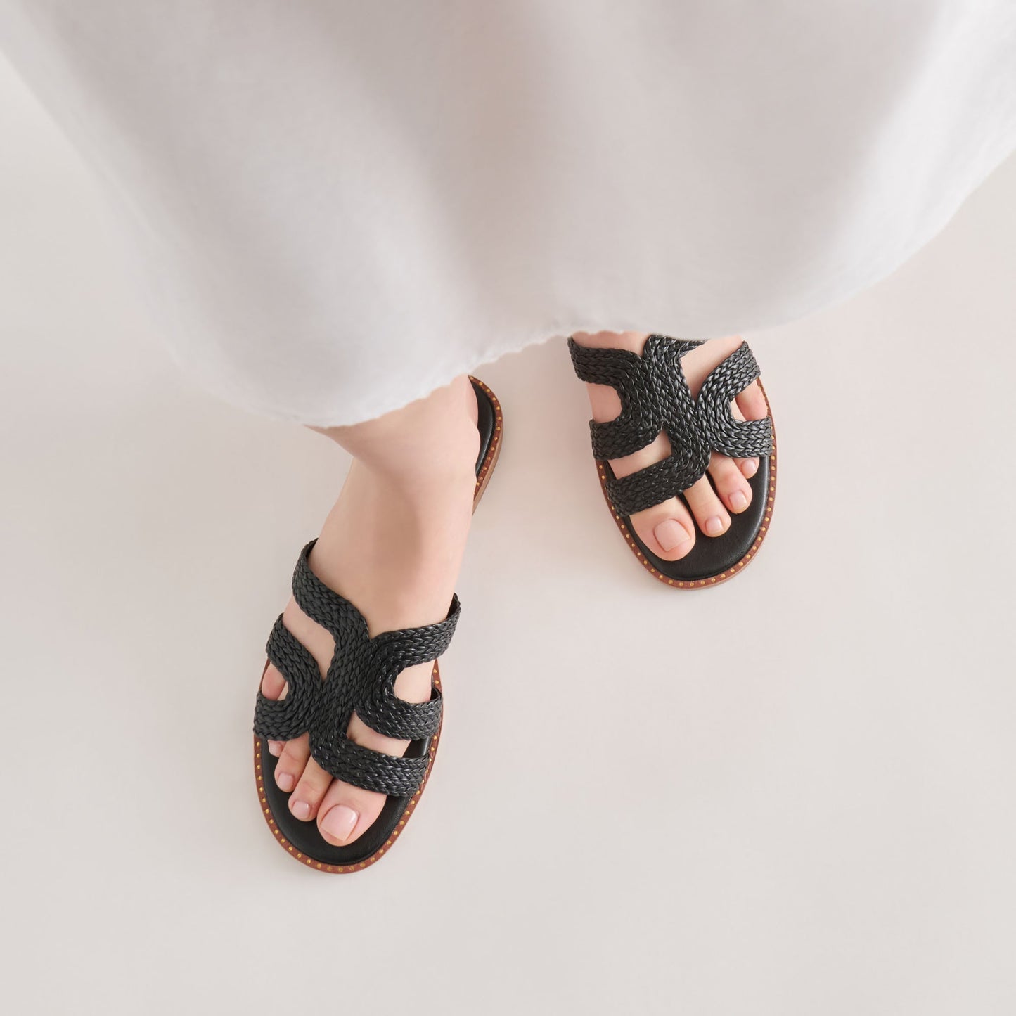 Dolce Vita EMON Black Stella Slide Open-Toe Sandals