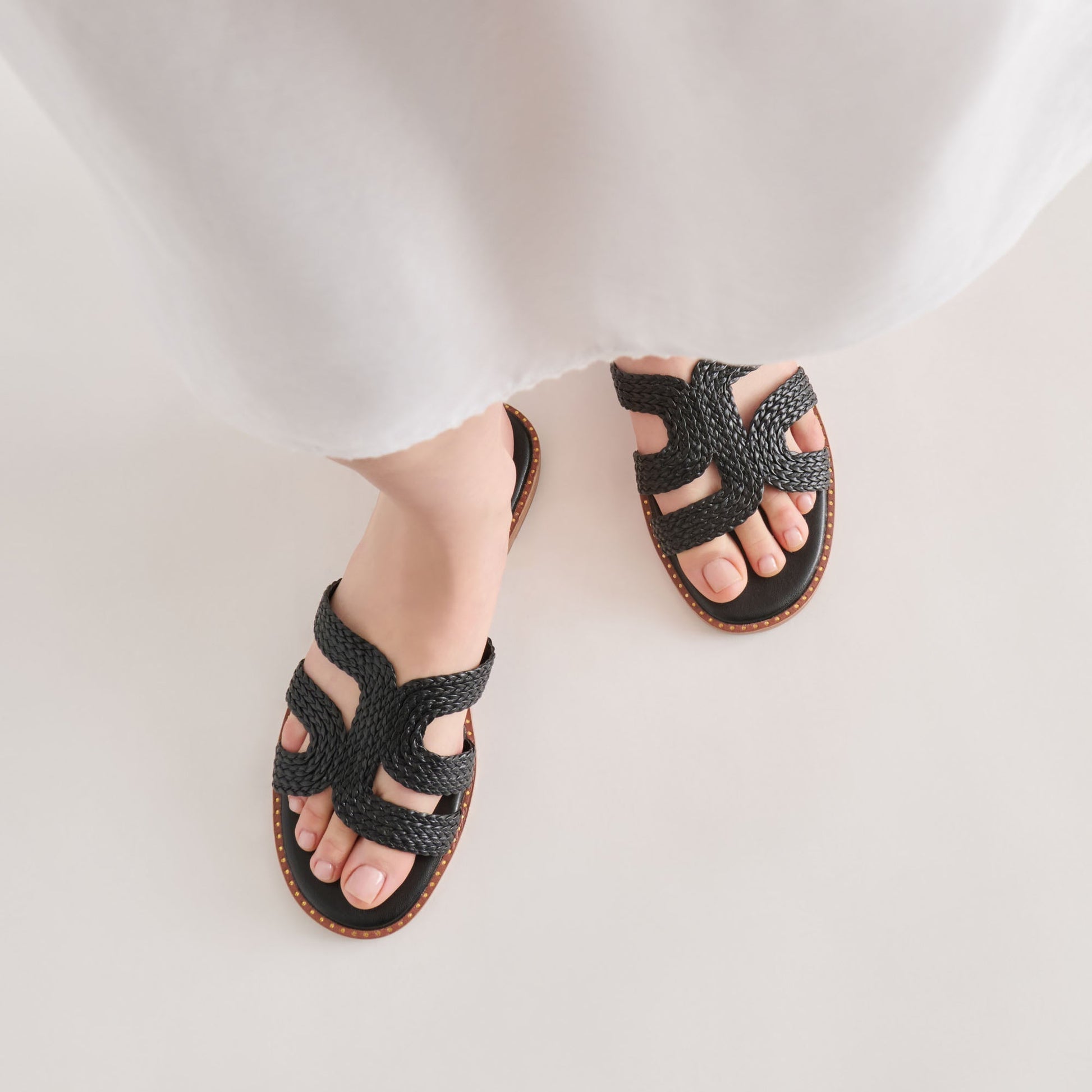Dolce Vita EMON Black Stella Slide Open-Toe Sandals