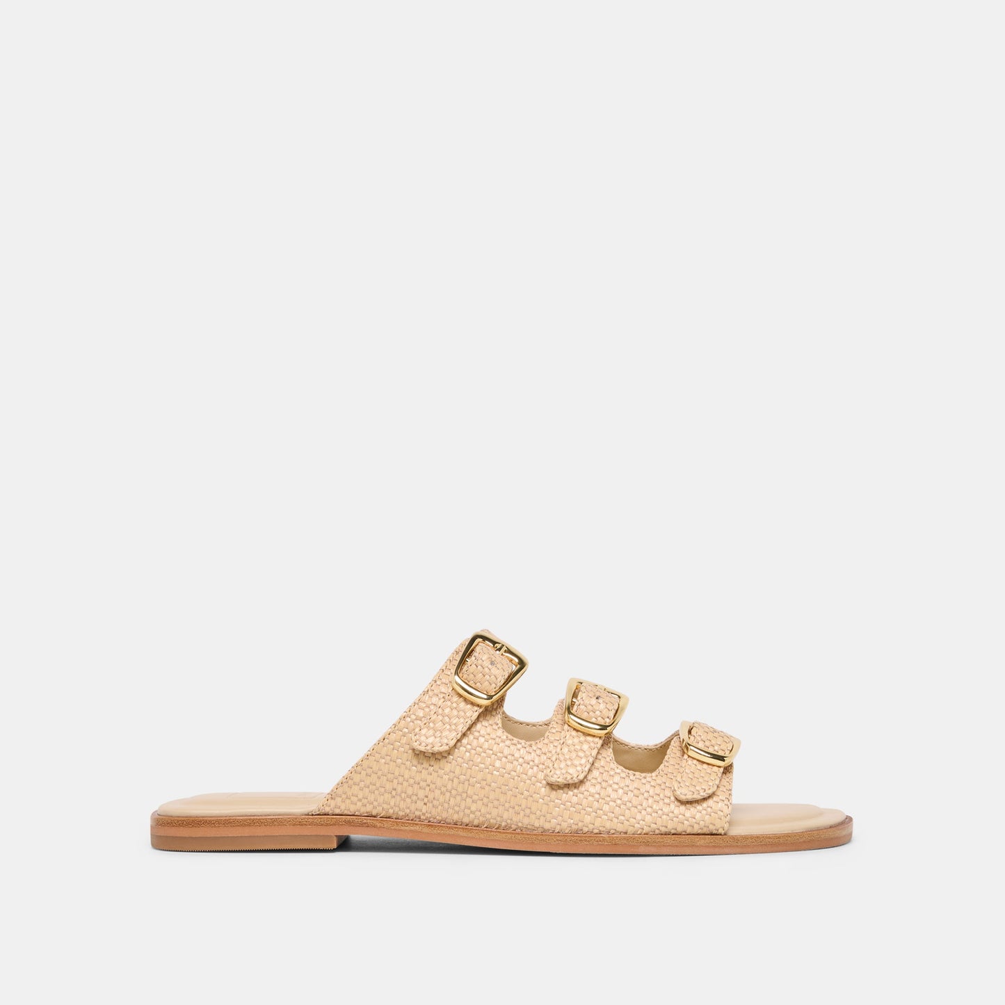 Dolce Vita FIN Sand Raffia Open-Toe Slide Sandals