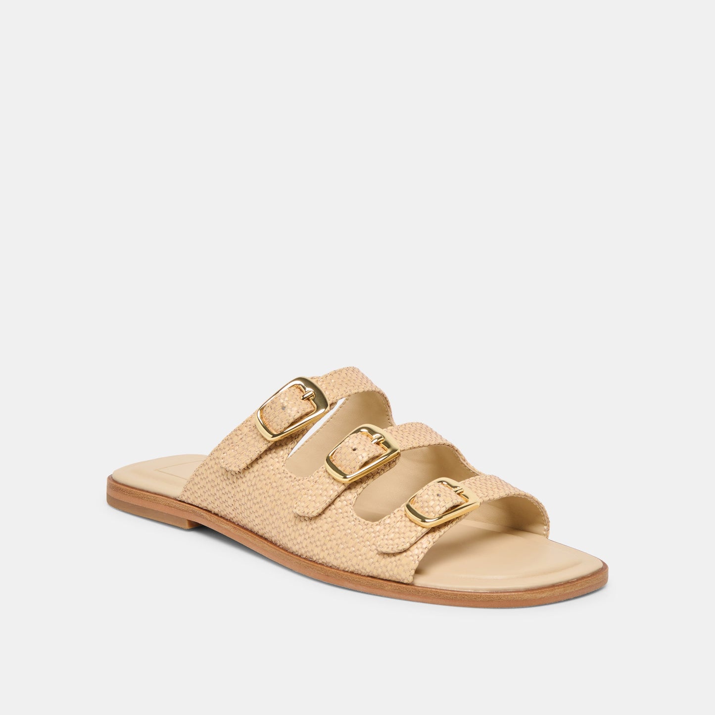 Dolce Vita FIN Sand Raffia Open-Toe Slide Sandals
