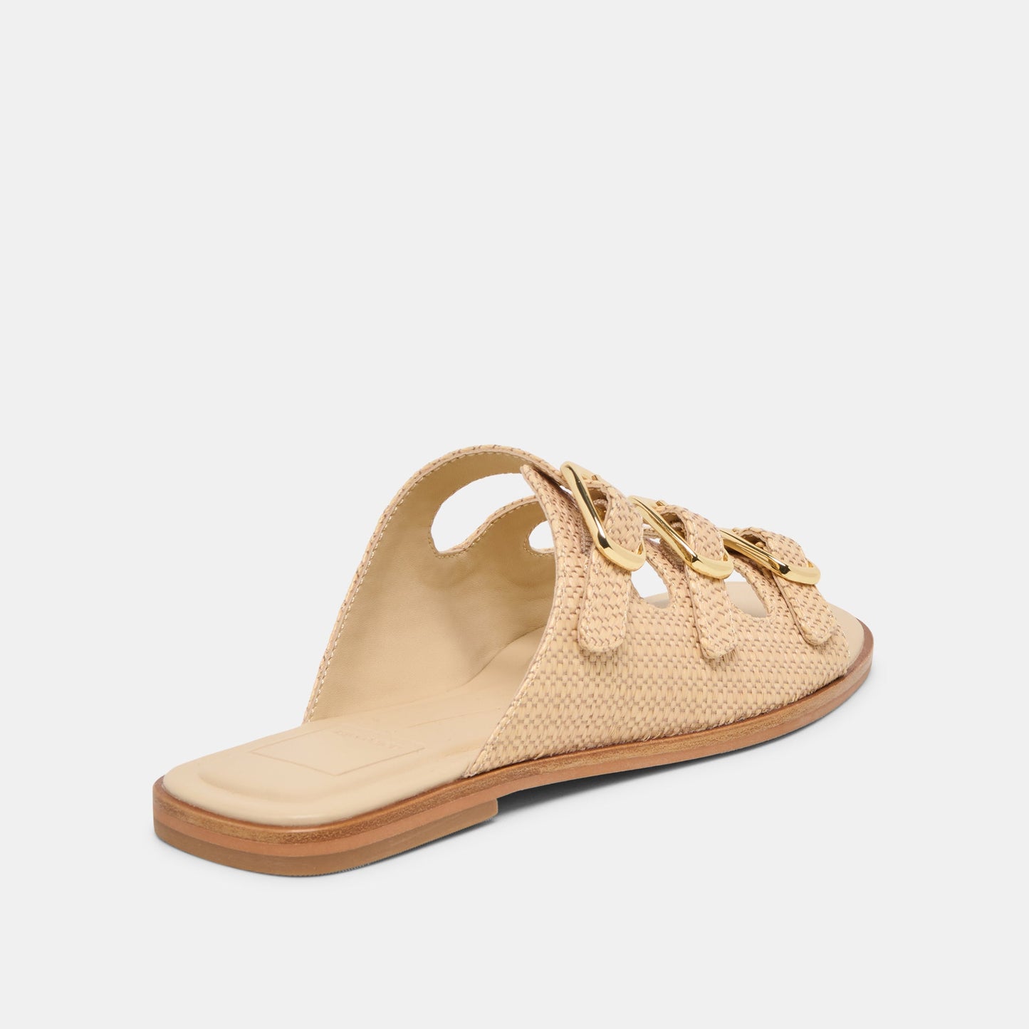 Dolce Vita FIN Sand Raffia Open-Toe Slide Sandals