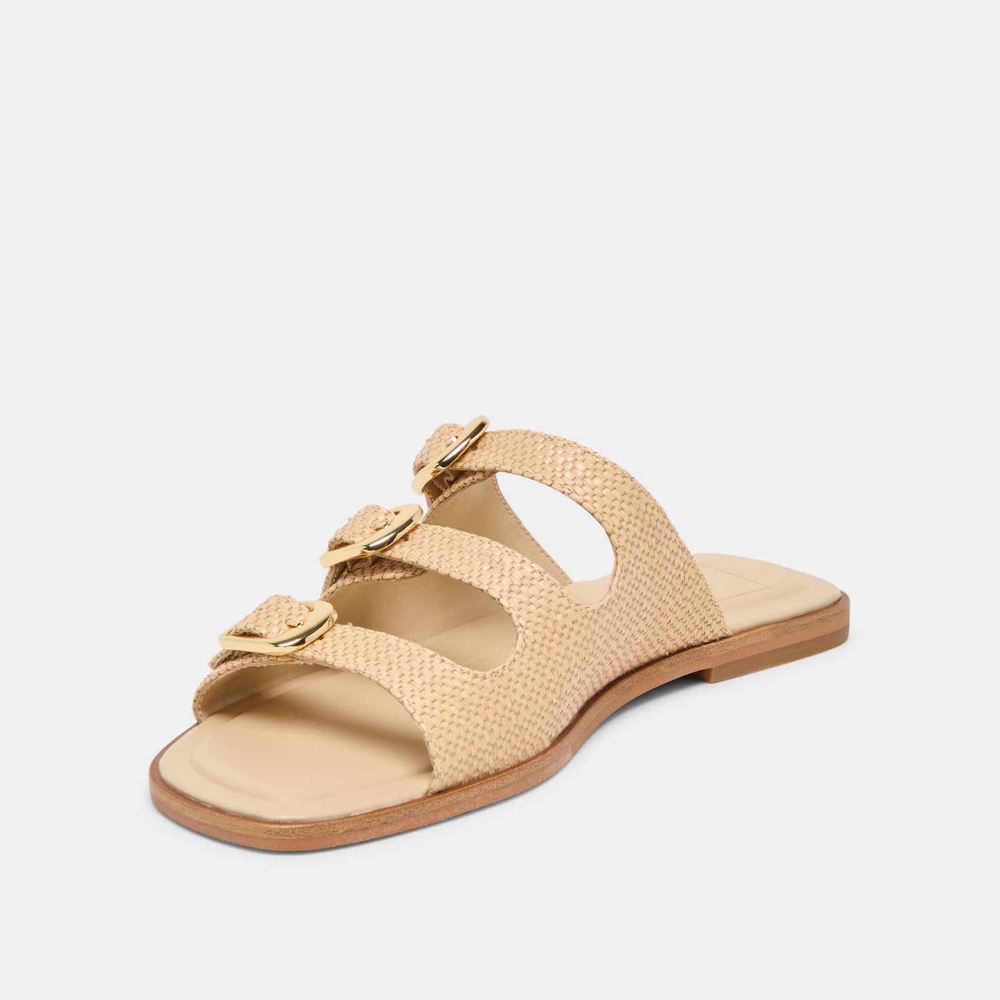 Dolce Vita FIN Sand Raffia Open-Toe Slide Sandals