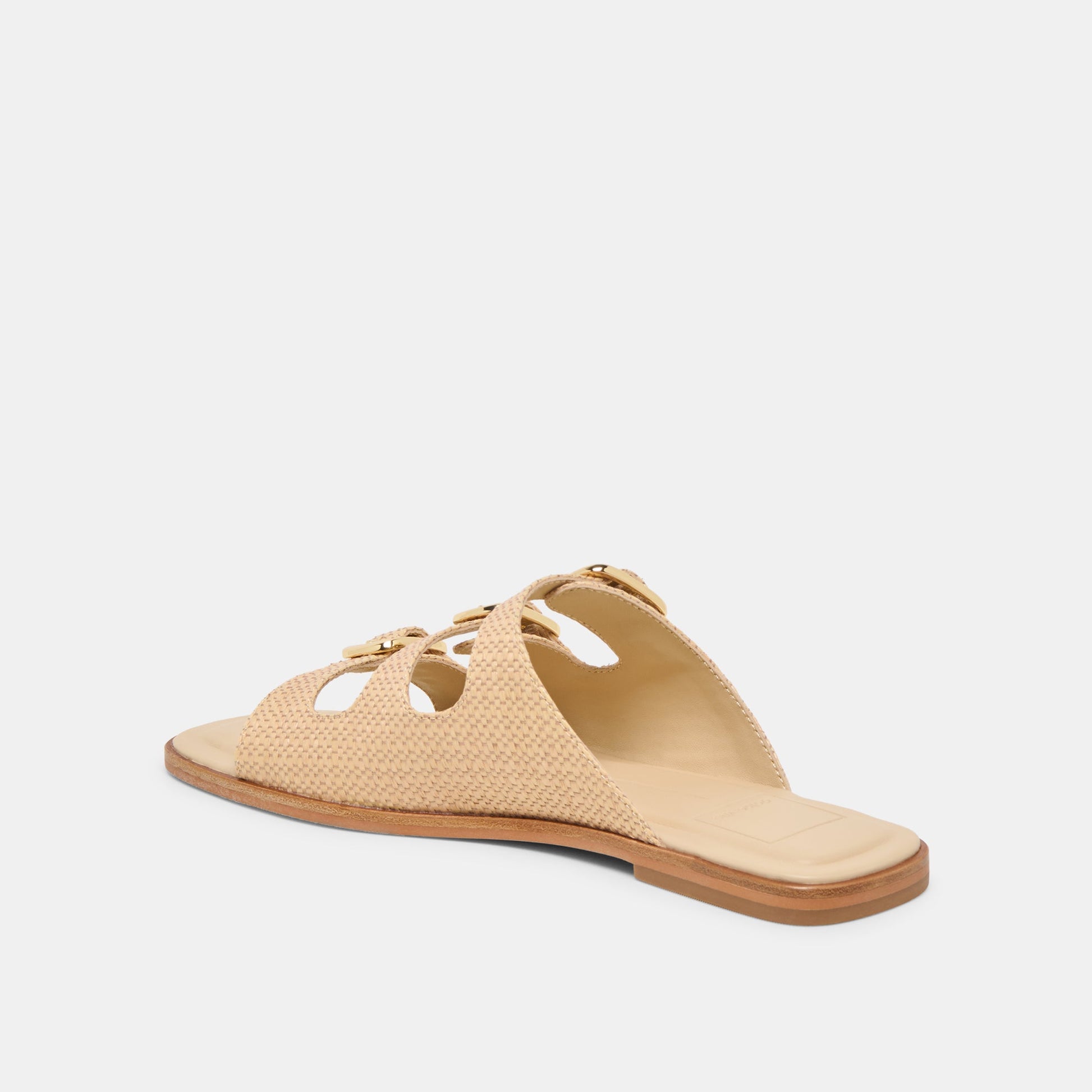 Dolce Vita FIN Sand Raffia Open-Toe Slide Sandals