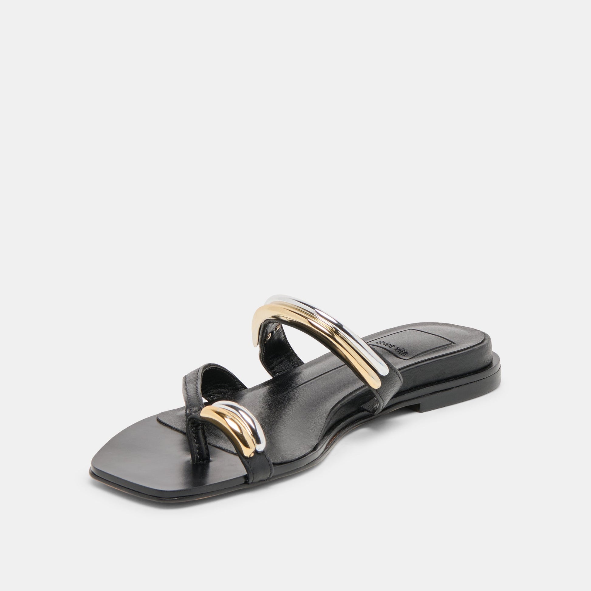 Dolce Vita Tarina Black Leather Sandals