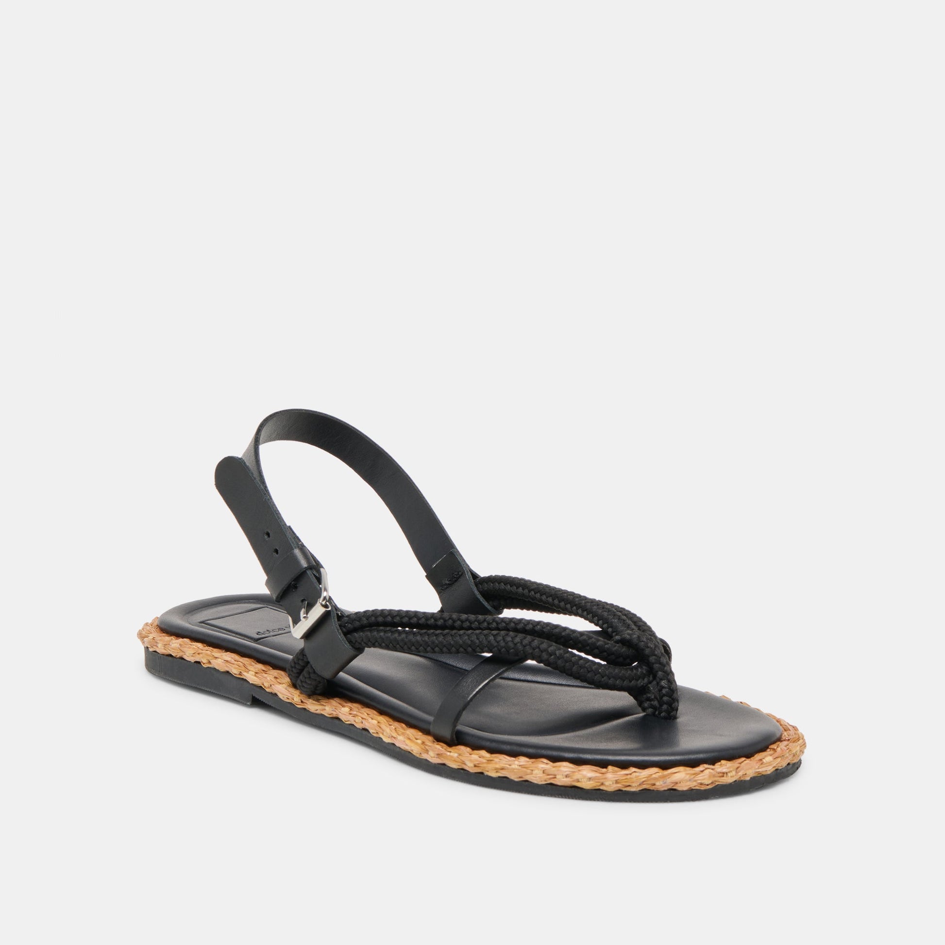 Dolce Vita Reed Black Leather Sandals