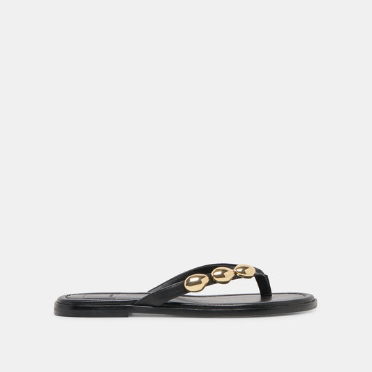 Dolce Vita Juny Black Leather Sandals
