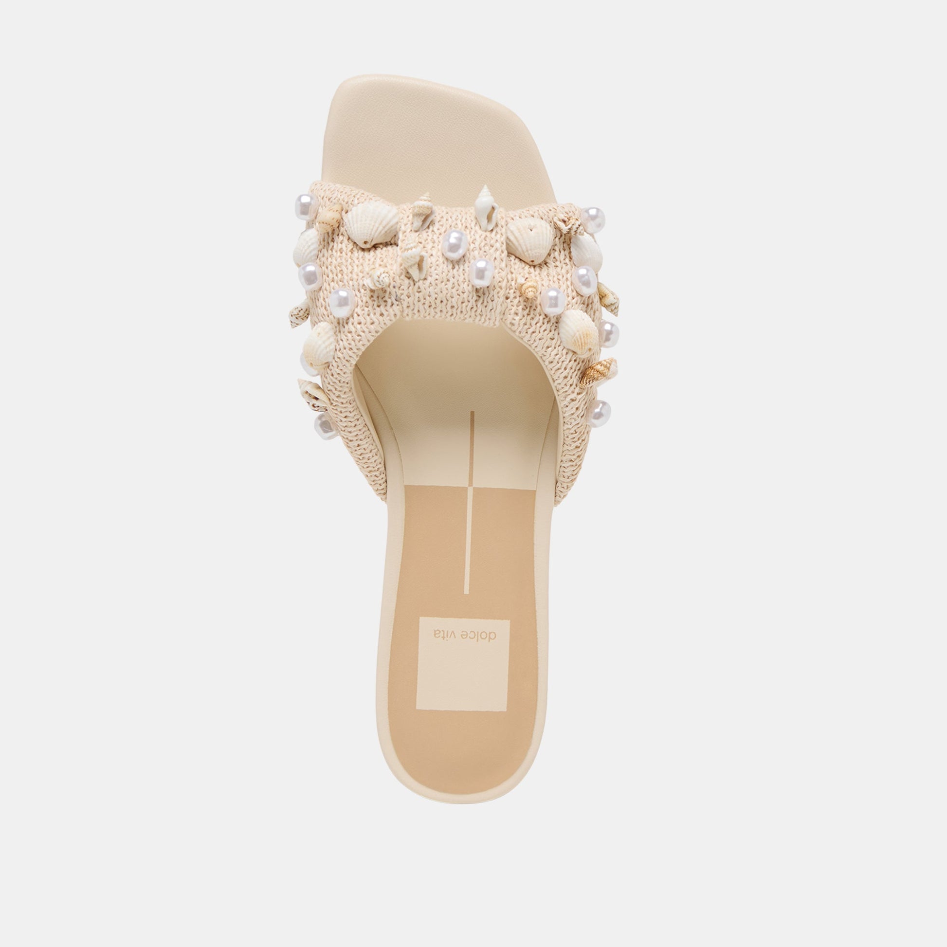 Dolce Vita Lizza Oatmeal Beaded Raffia Sandals