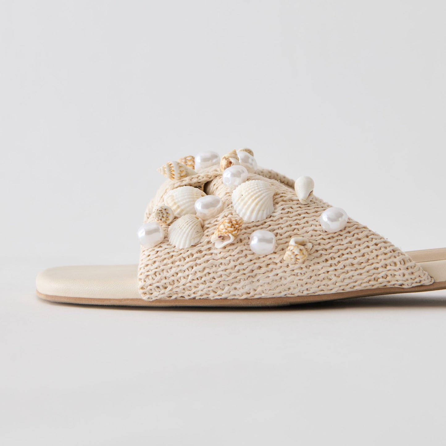 Dolce Vita Lizza Oatmeal Beaded Raffia Sandals