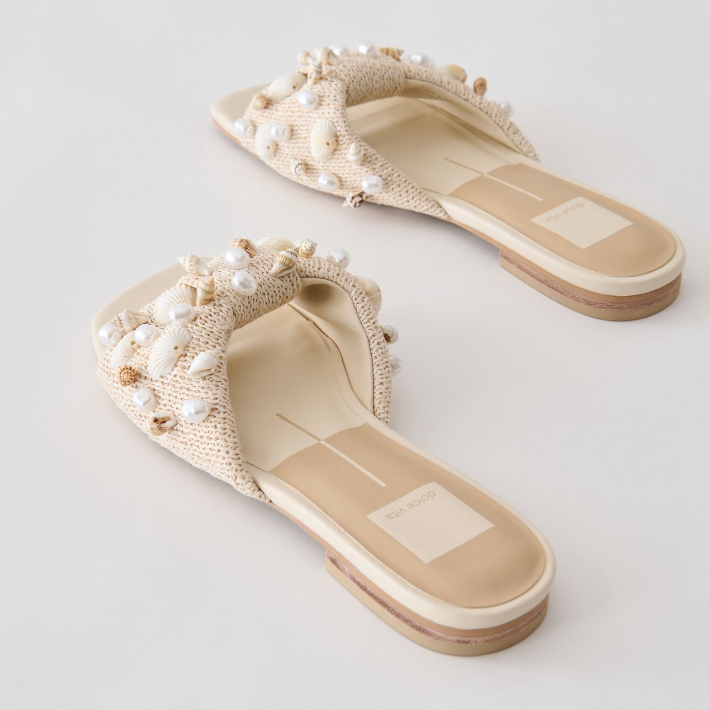 Dolce Vita Lizza Oatmeal Beaded Raffia Sandals