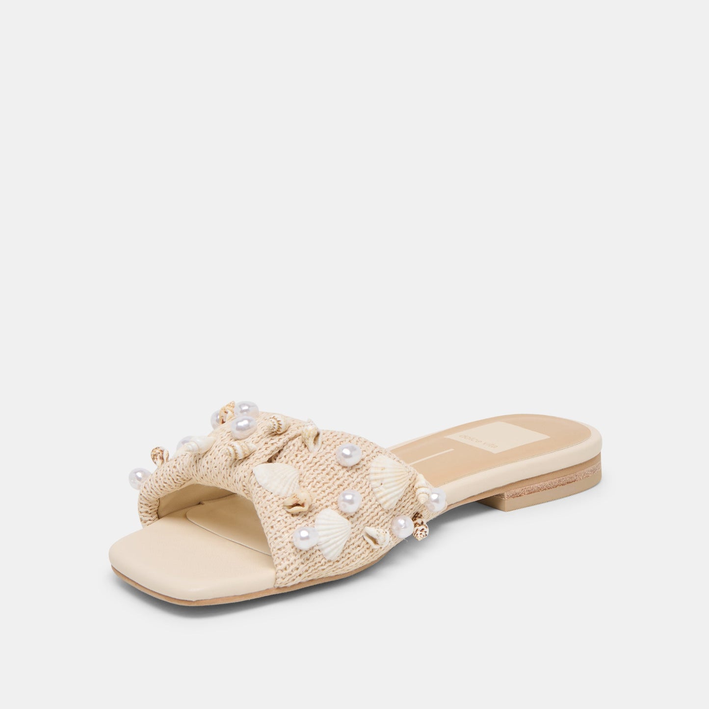 Dolce Vita Lizza Oatmeal Beaded Raffia Sandals