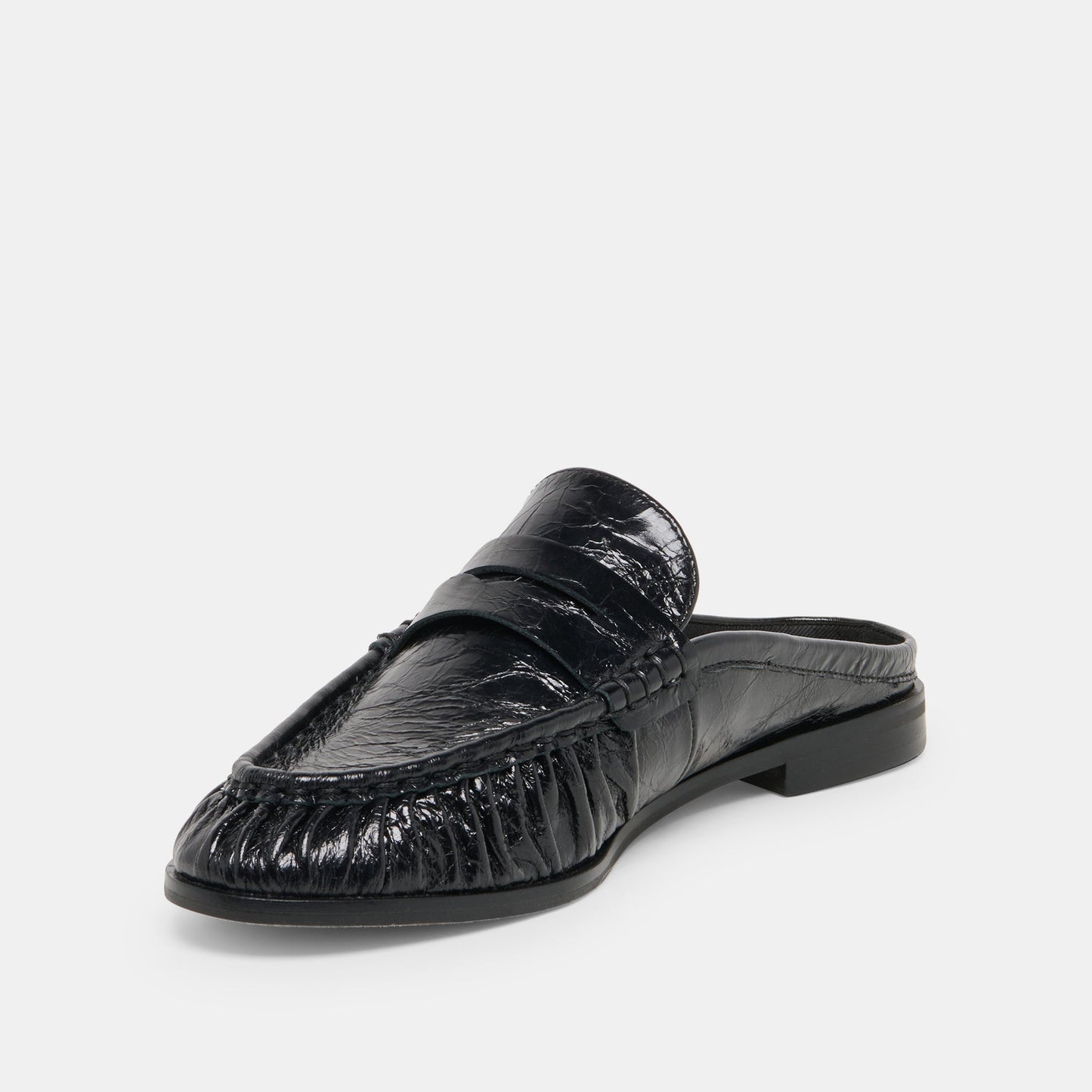 Dolce Vita BETZY Midnight Crinkle Patent Closed-Toe Slip-On Loafers