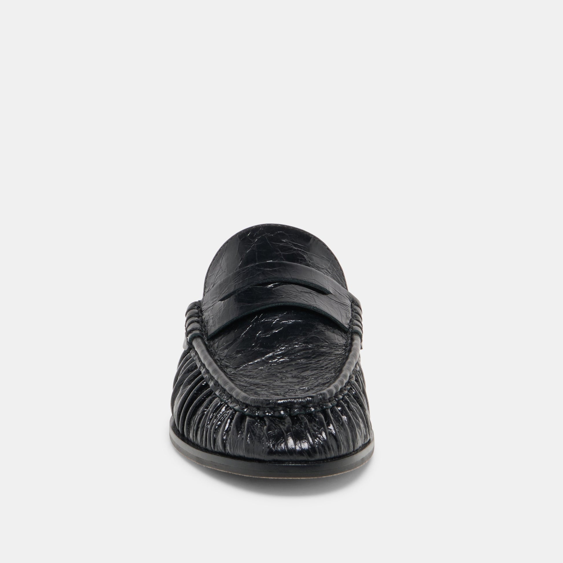 Dolce Vita BETZY Midnight Crinkle Patent Closed-Toe Slip-On Loafers