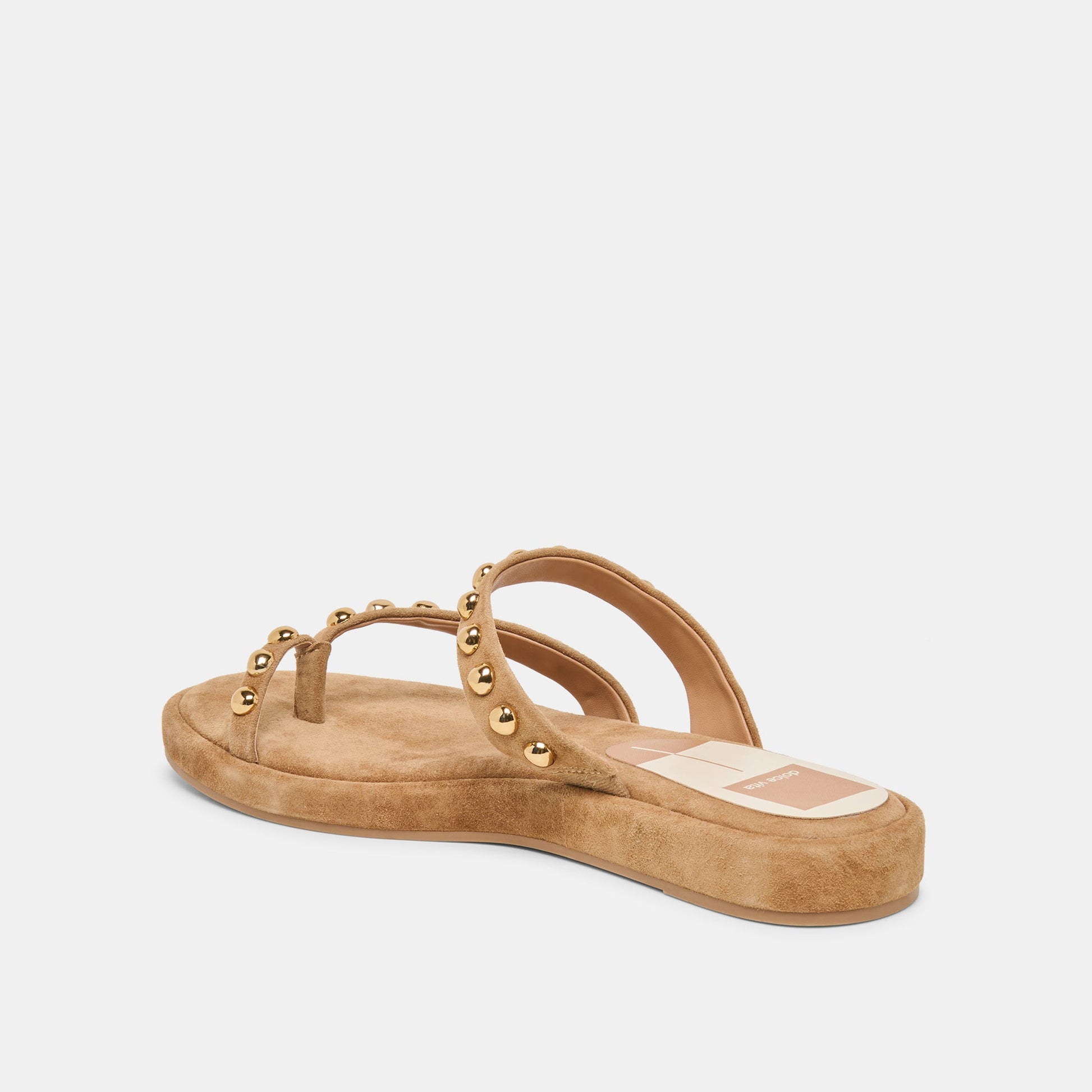 Dolce Vita Amary Stud Lt Brown Suede Sandals