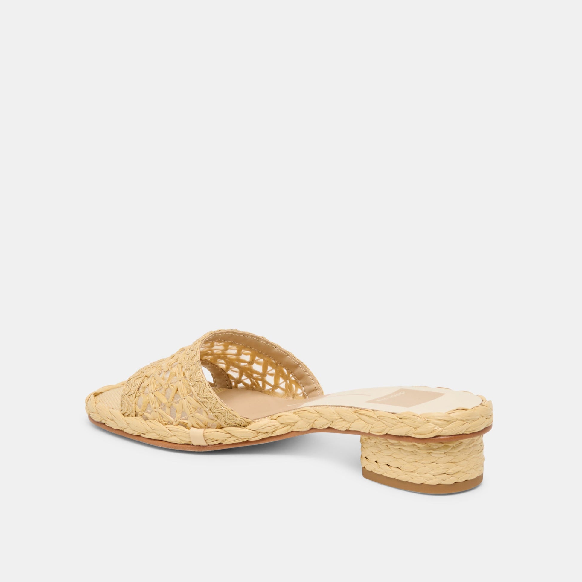 Dolce Vita Dixi Wide Lt Natural Cross Hatch Raffia Sandals