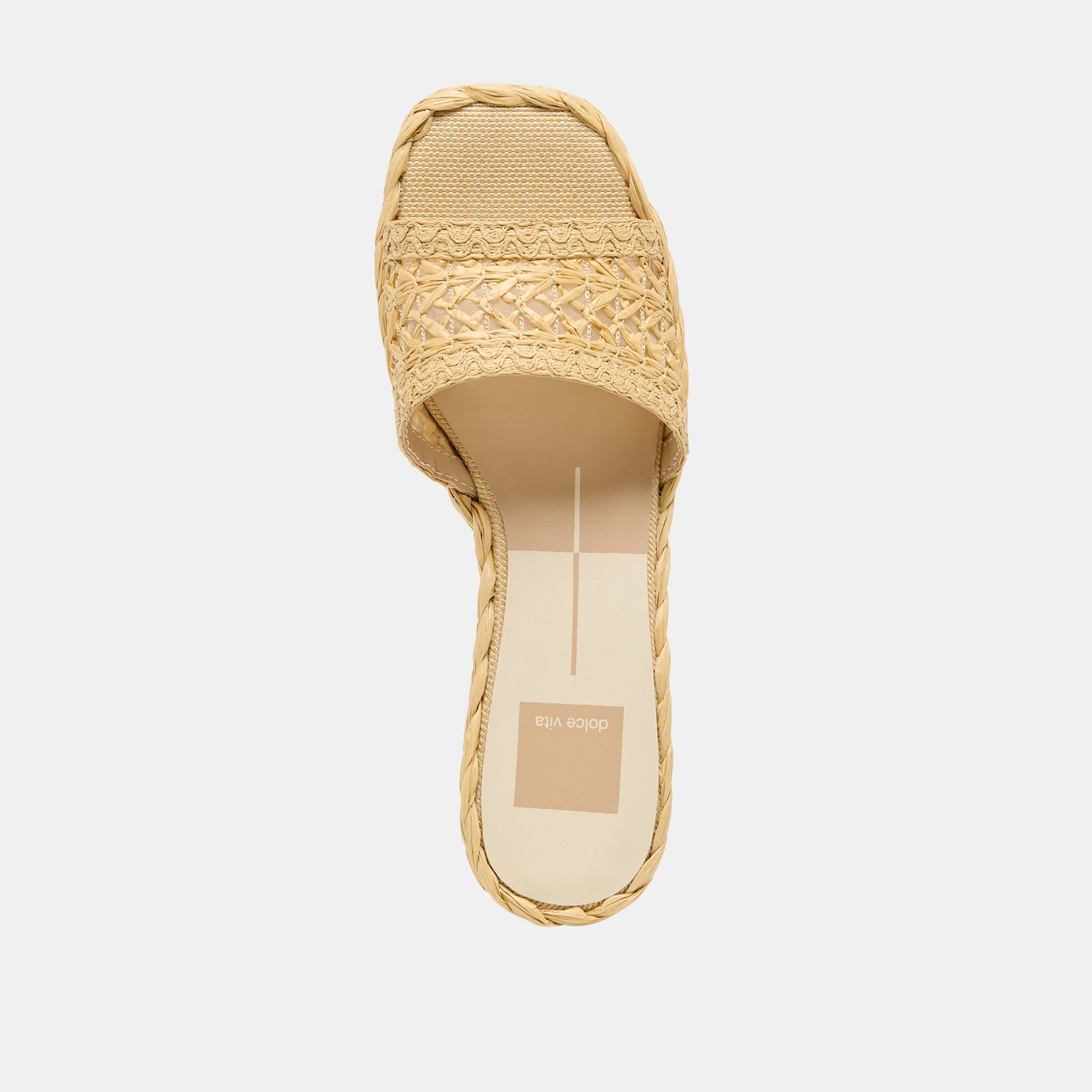 Dolce Vita Dixi Wide Lt Natural Cross Hatch Raffia Sandals