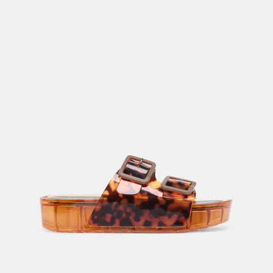 Dolce Vita JULIO X Tortoise Vinyl Jelly Platform Sandals