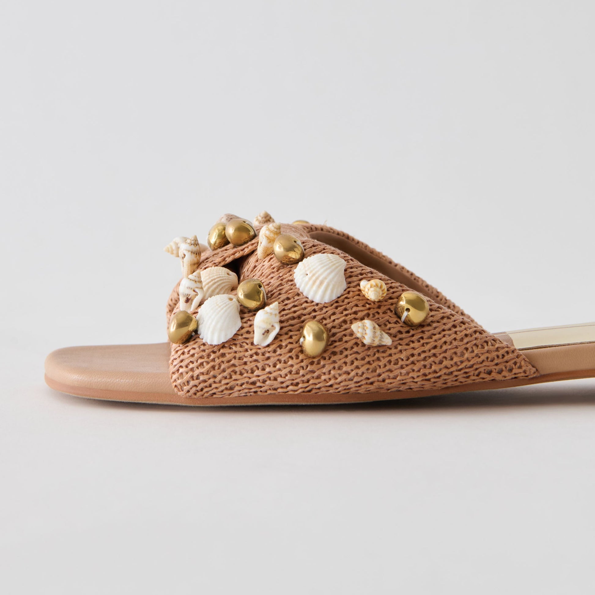 Dolce Vita Lizza Toffee Beaded Raffia Sandals