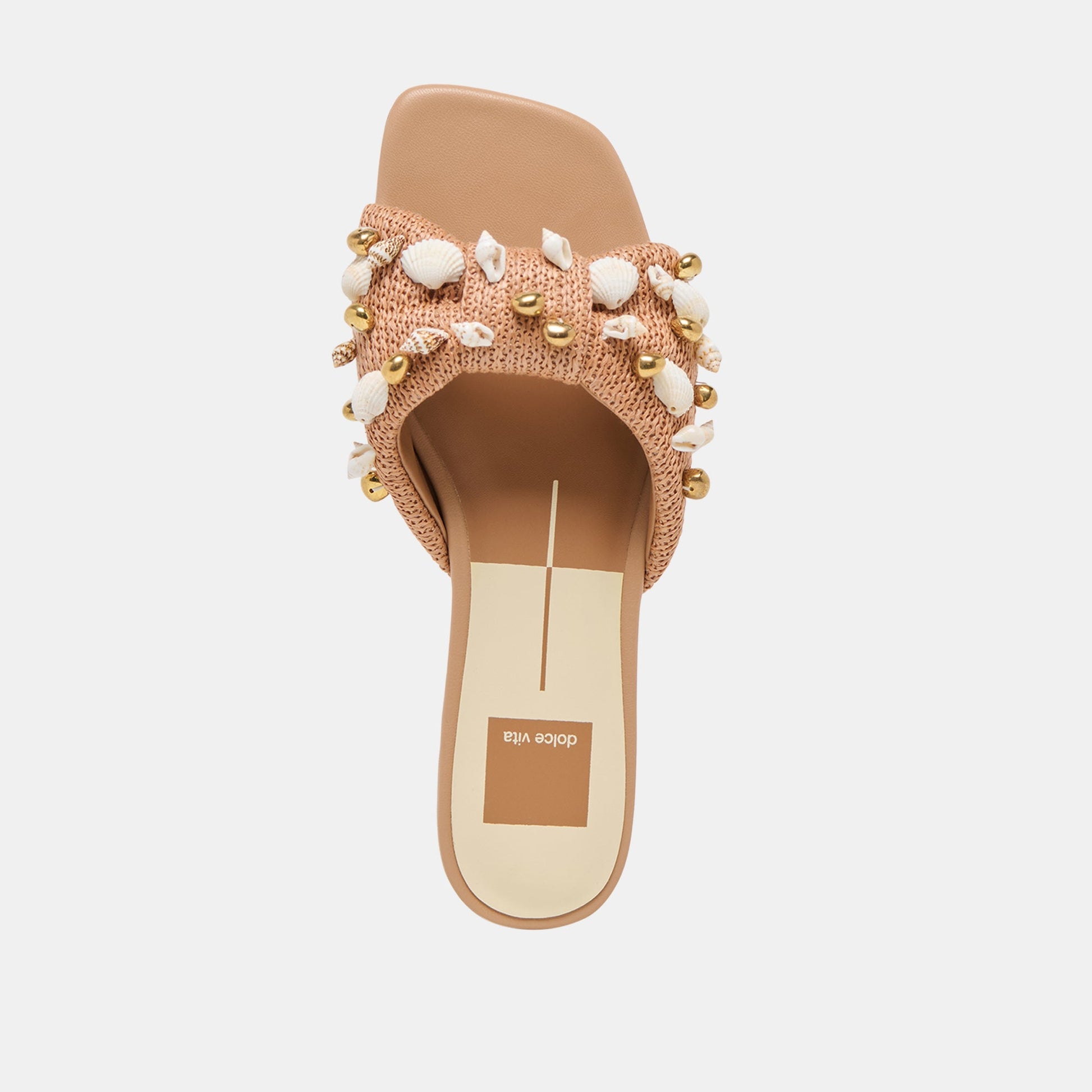 Dolce Vita Lizza Toffee Beaded Raffia Sandals