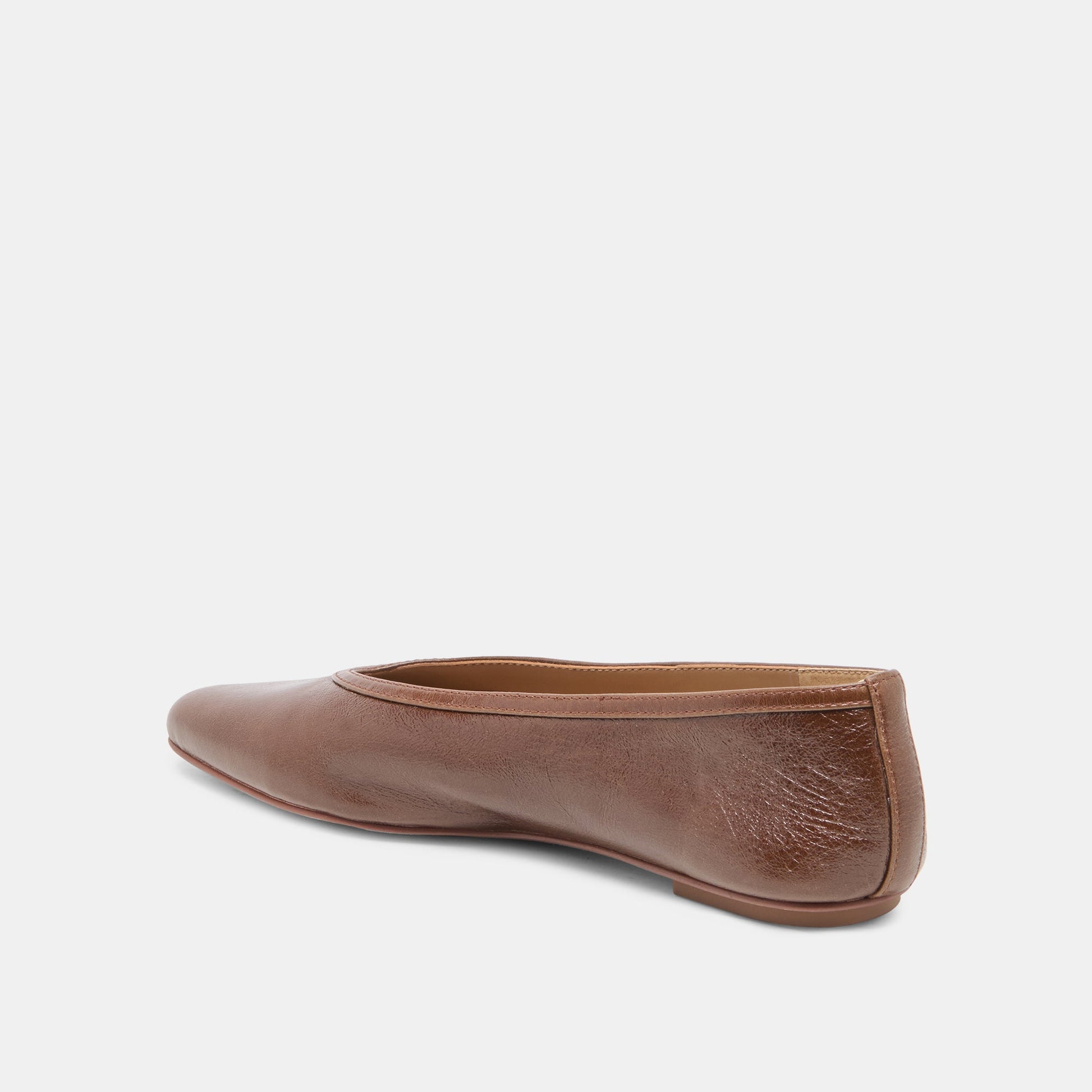 Dolce Vita CARET Russet Leather Pointed-Toe Ballet Flats