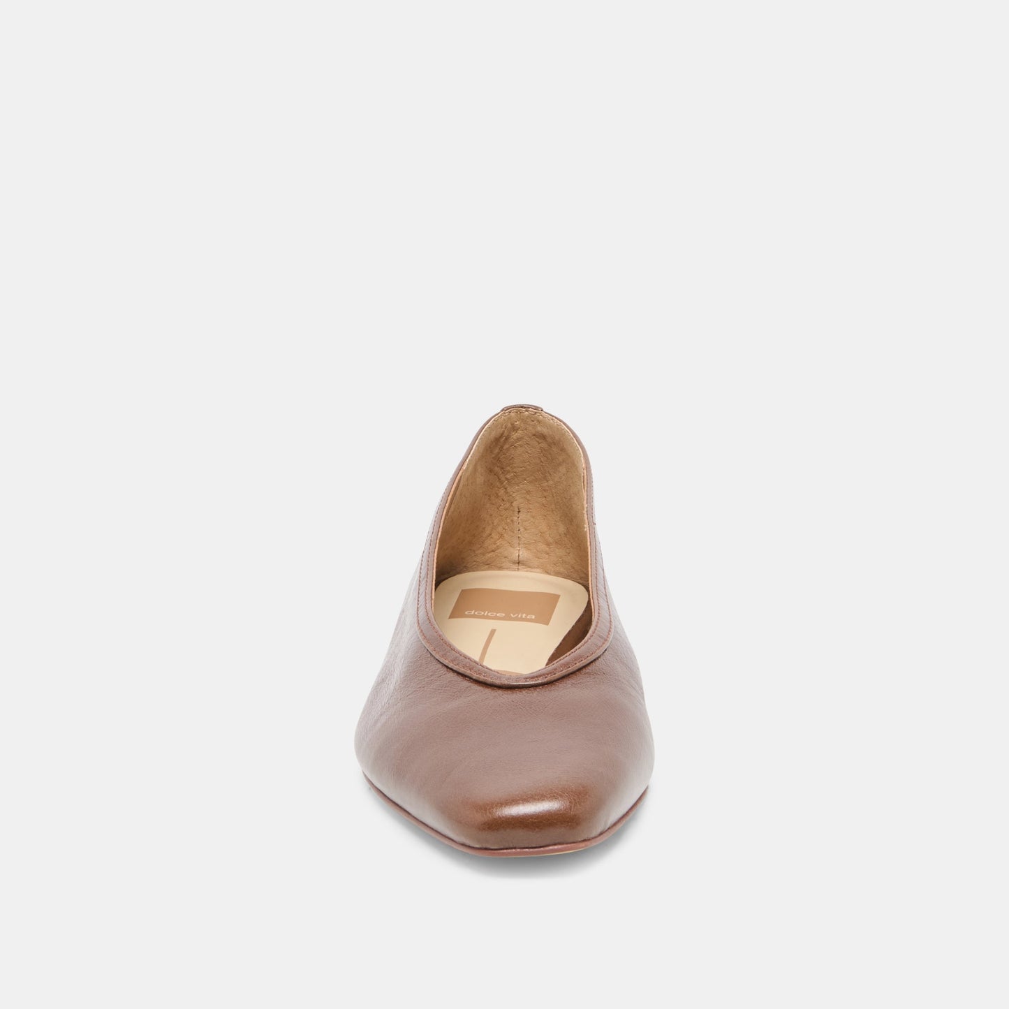 Dolce Vita CARET Russet Leather Pointed-Toe Ballet Flats