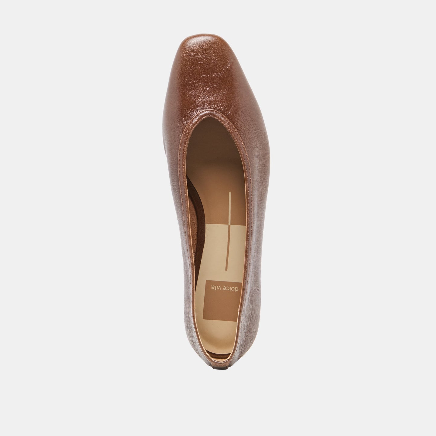 Dolce Vita CARET Russet Leather Pointed-Toe Ballet Flats