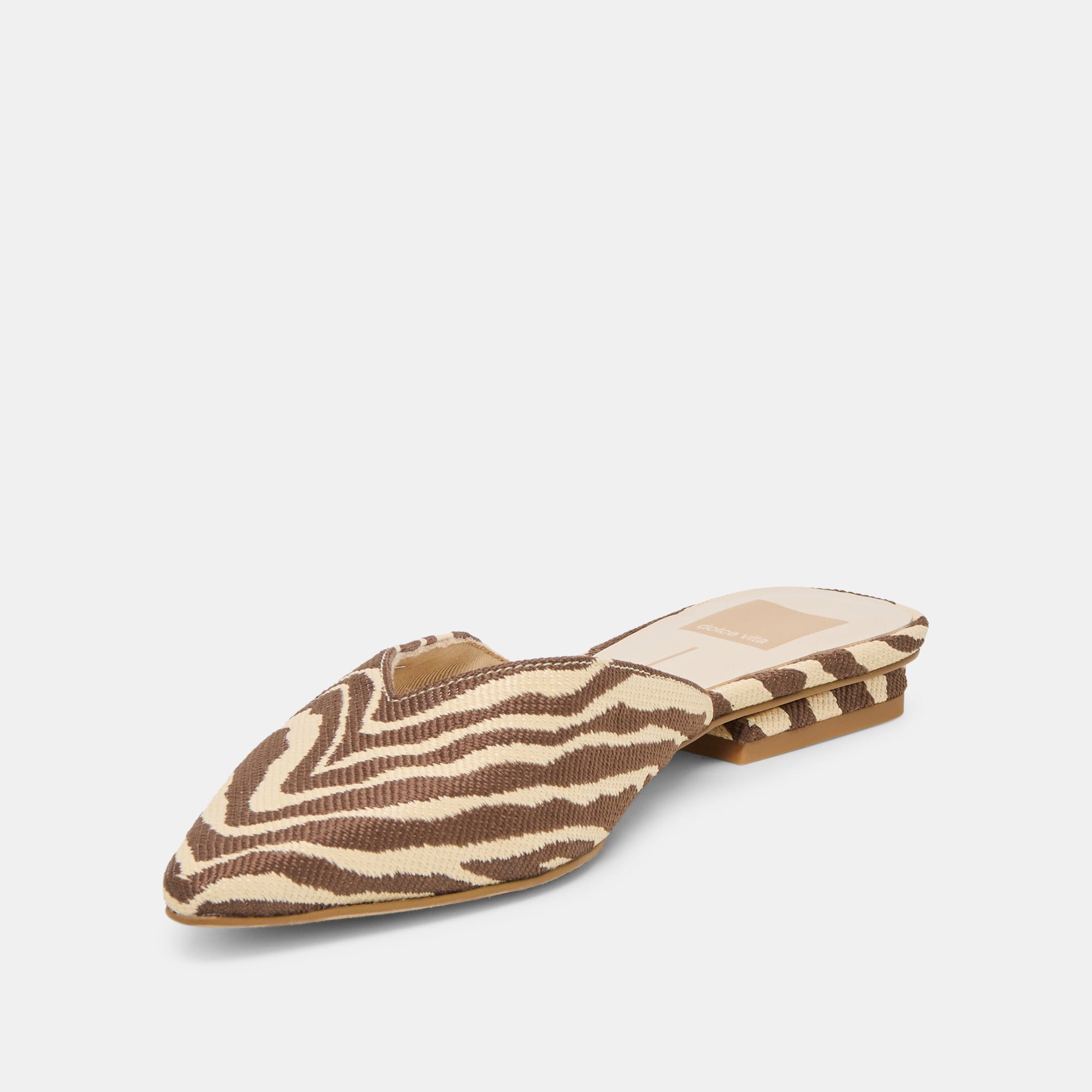 Dolce Vita Elm Beige Zebra Raffia Flats