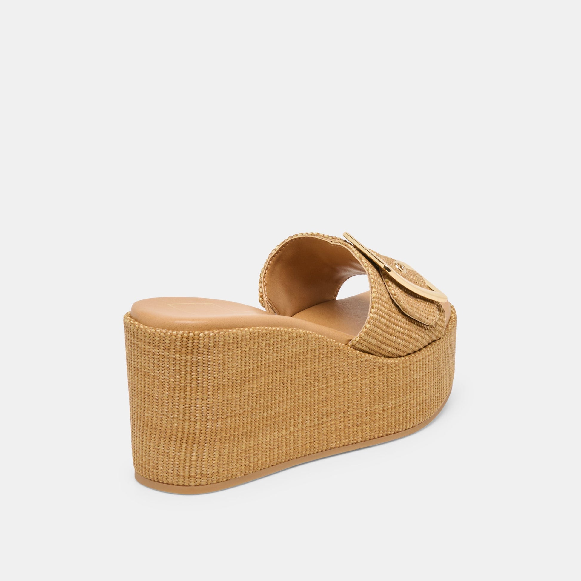 Dolce Vita Jilian Wide Mocha Raffia Wedges