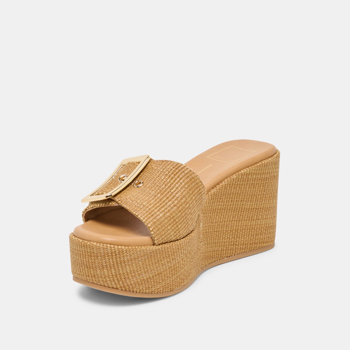 Dolce Vita Jilian Wide Mocha Raffia Wedges
