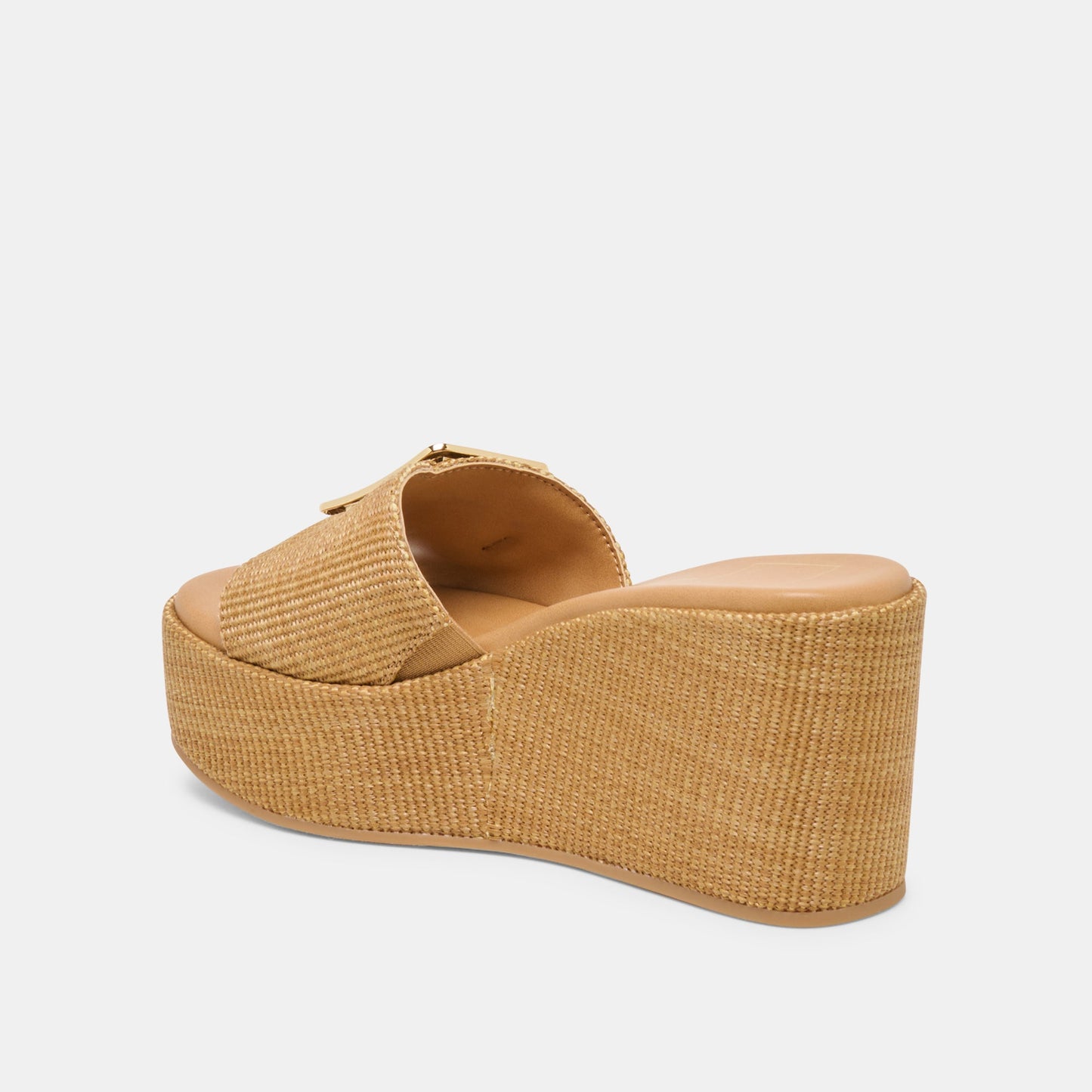 Dolce Vita Jilian Wide Mocha Raffia Wedges