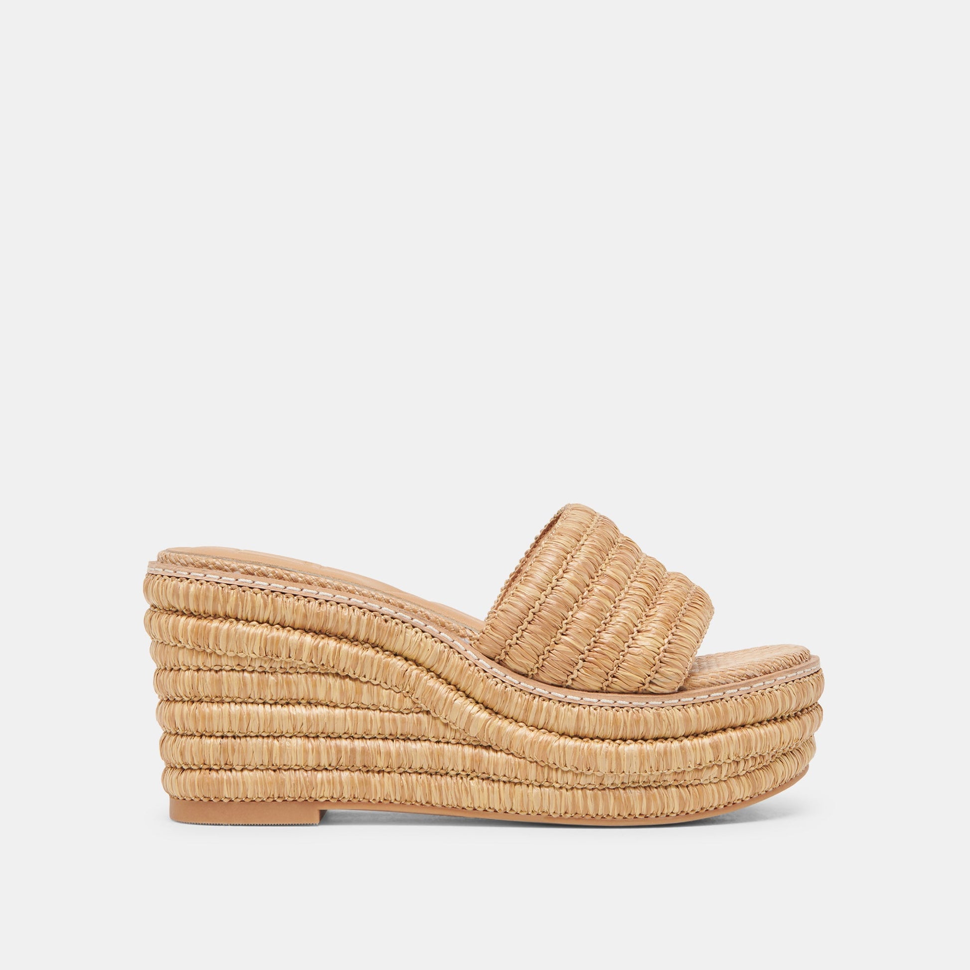 Dolce Vita Throne Wide Lt Natural Raffia Wedges