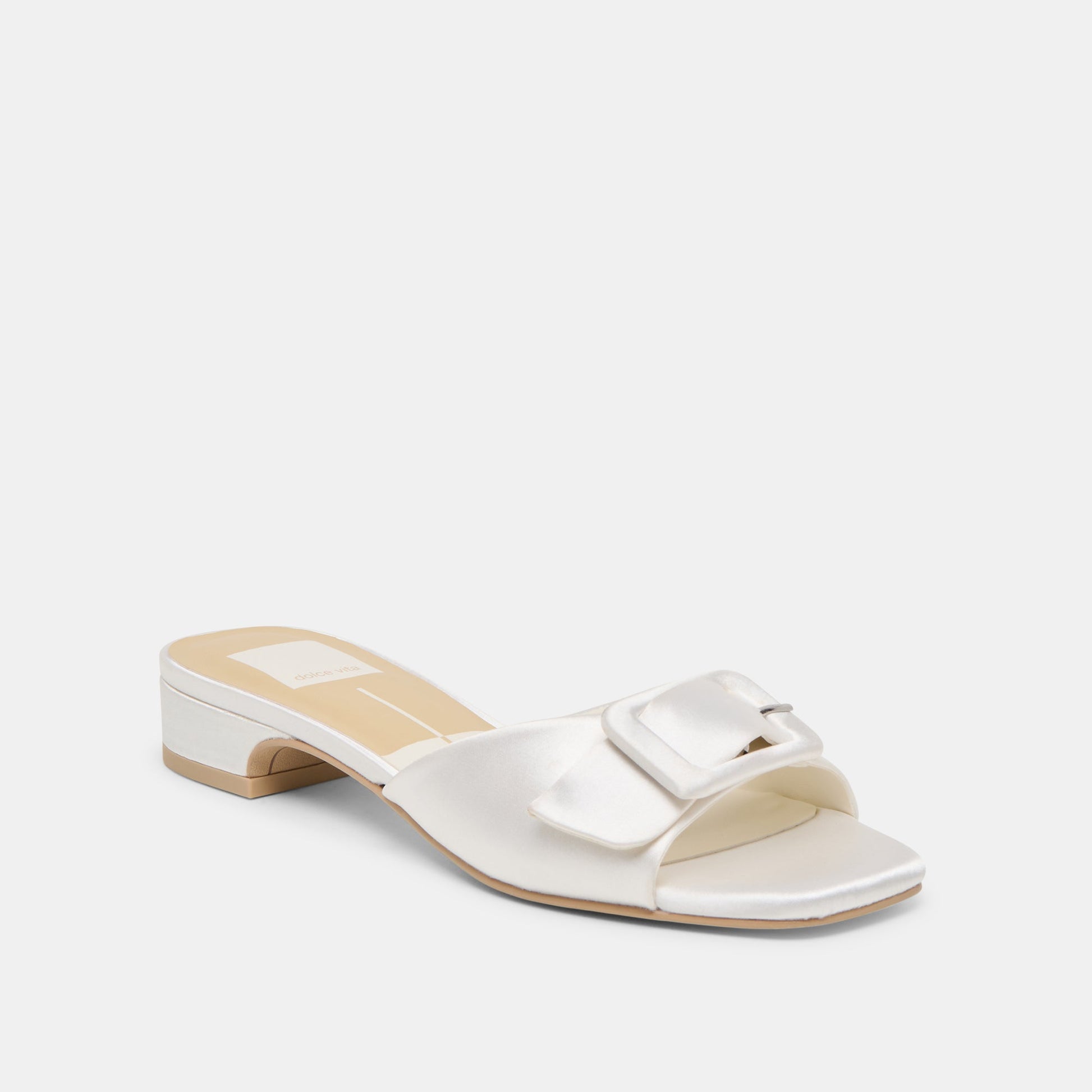 Dolce Vita Edina True White Satin Sandals